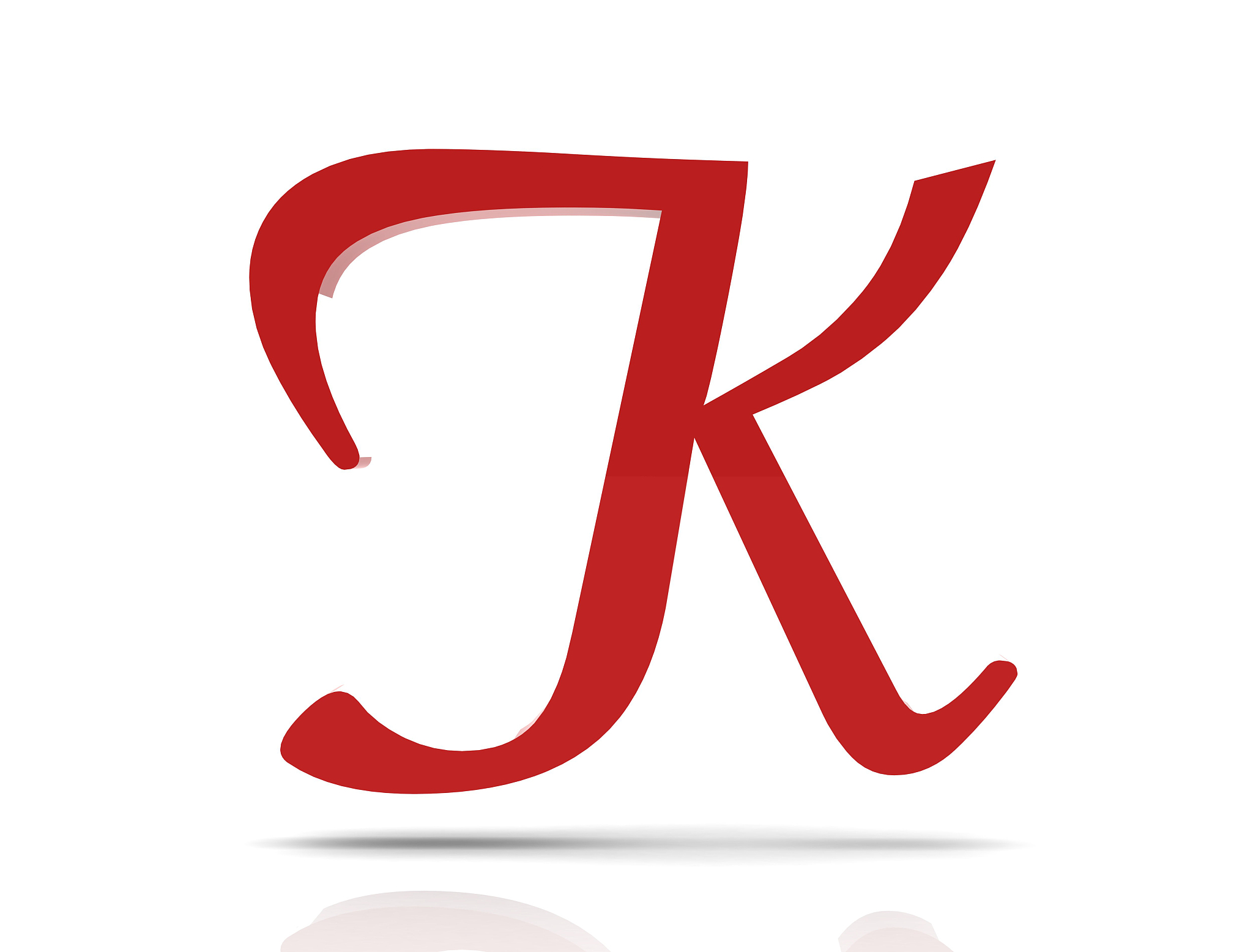 3d shiny red letter collection - k