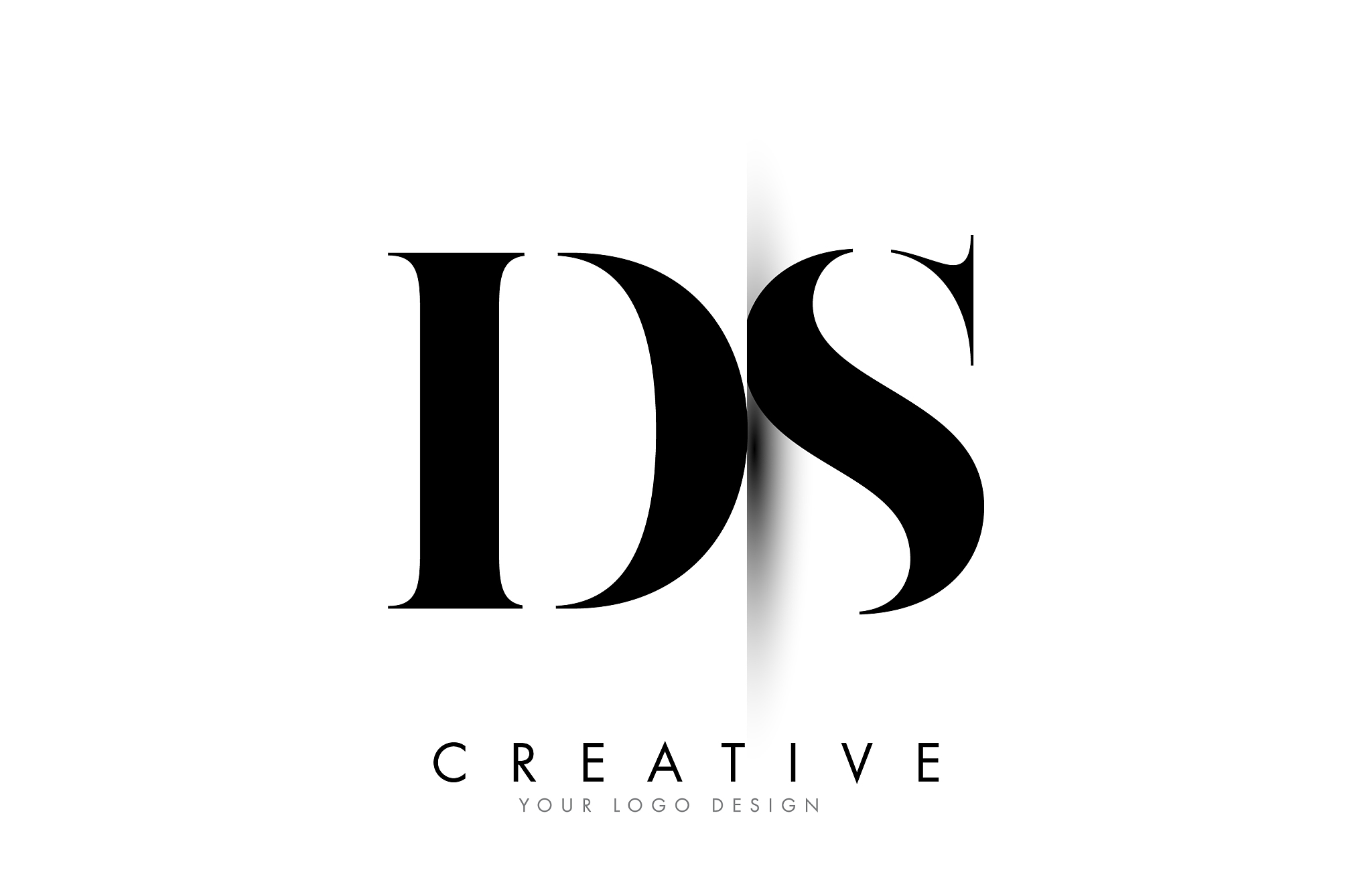 ds d s letter logo with creative shadow cut design