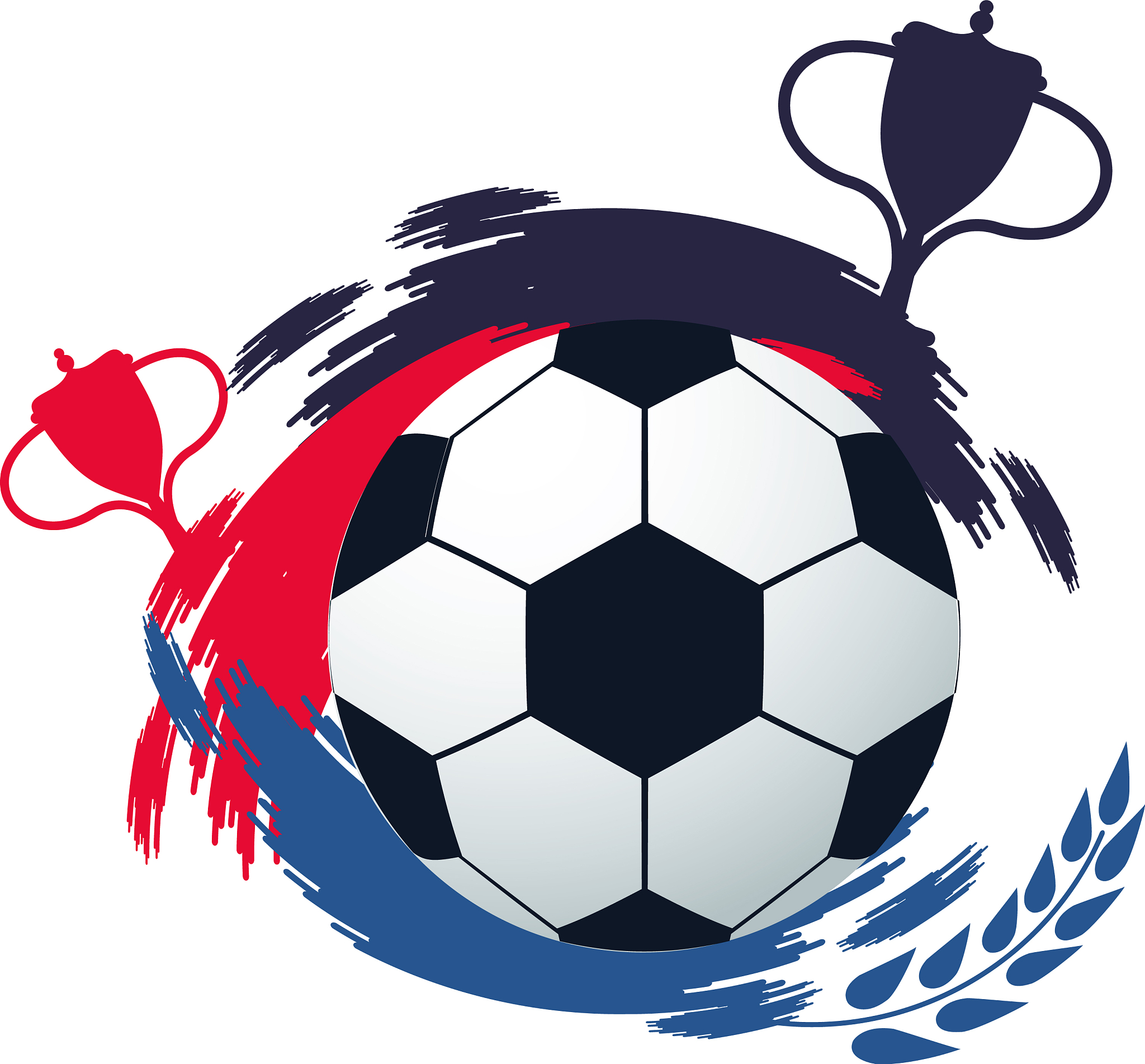 soccer balloon with trophy cup and paint colors