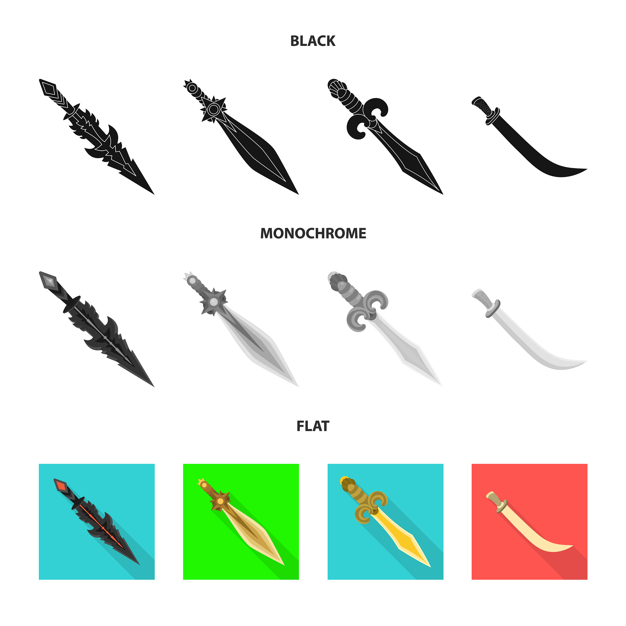 design of game and armor icon collection