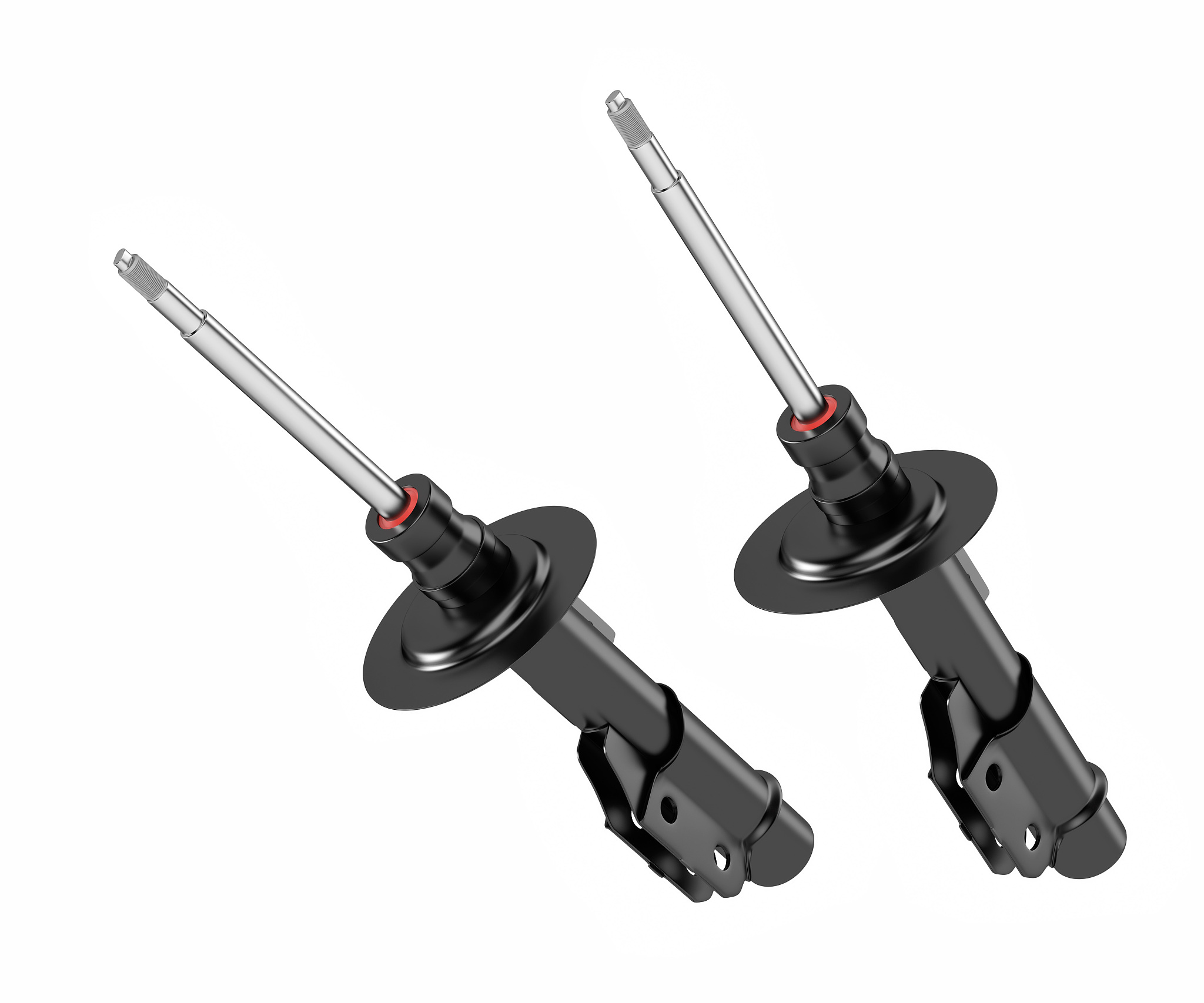 3d rendering. passenger car shock absorber, new auto parts, spar