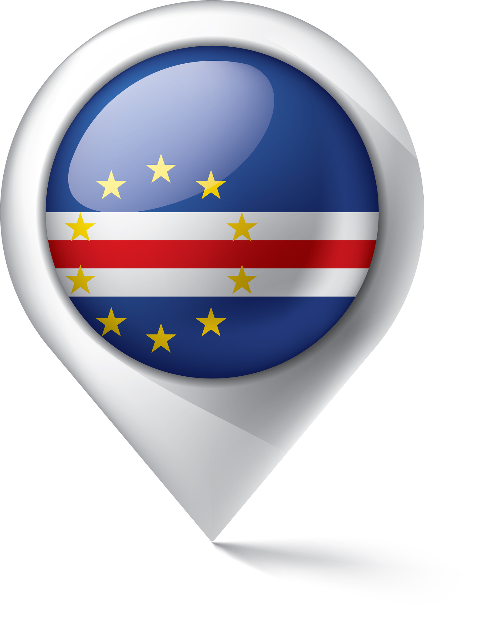 cape verde flag on a white