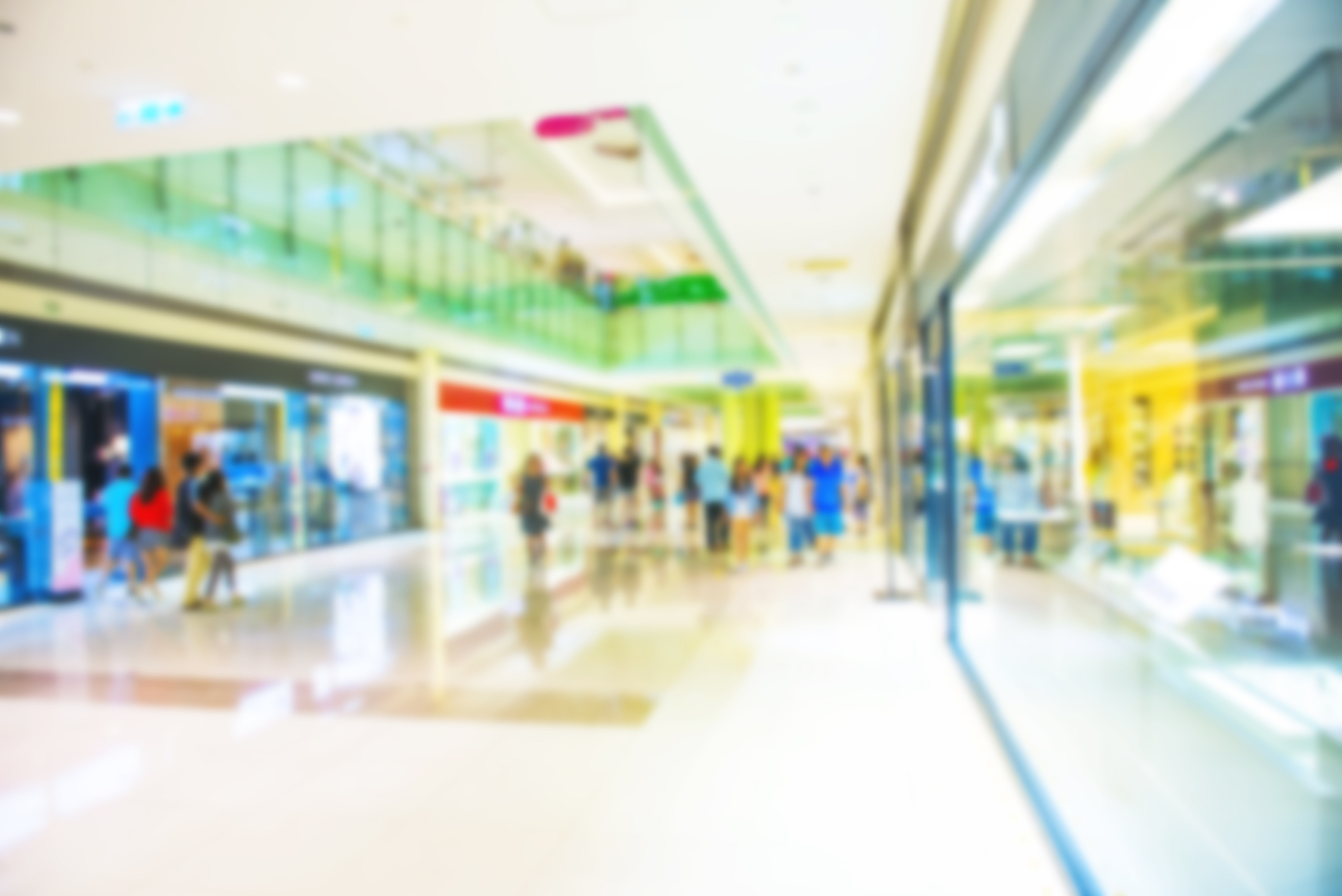 abstract background of shopping mall, shallow depth of focus.