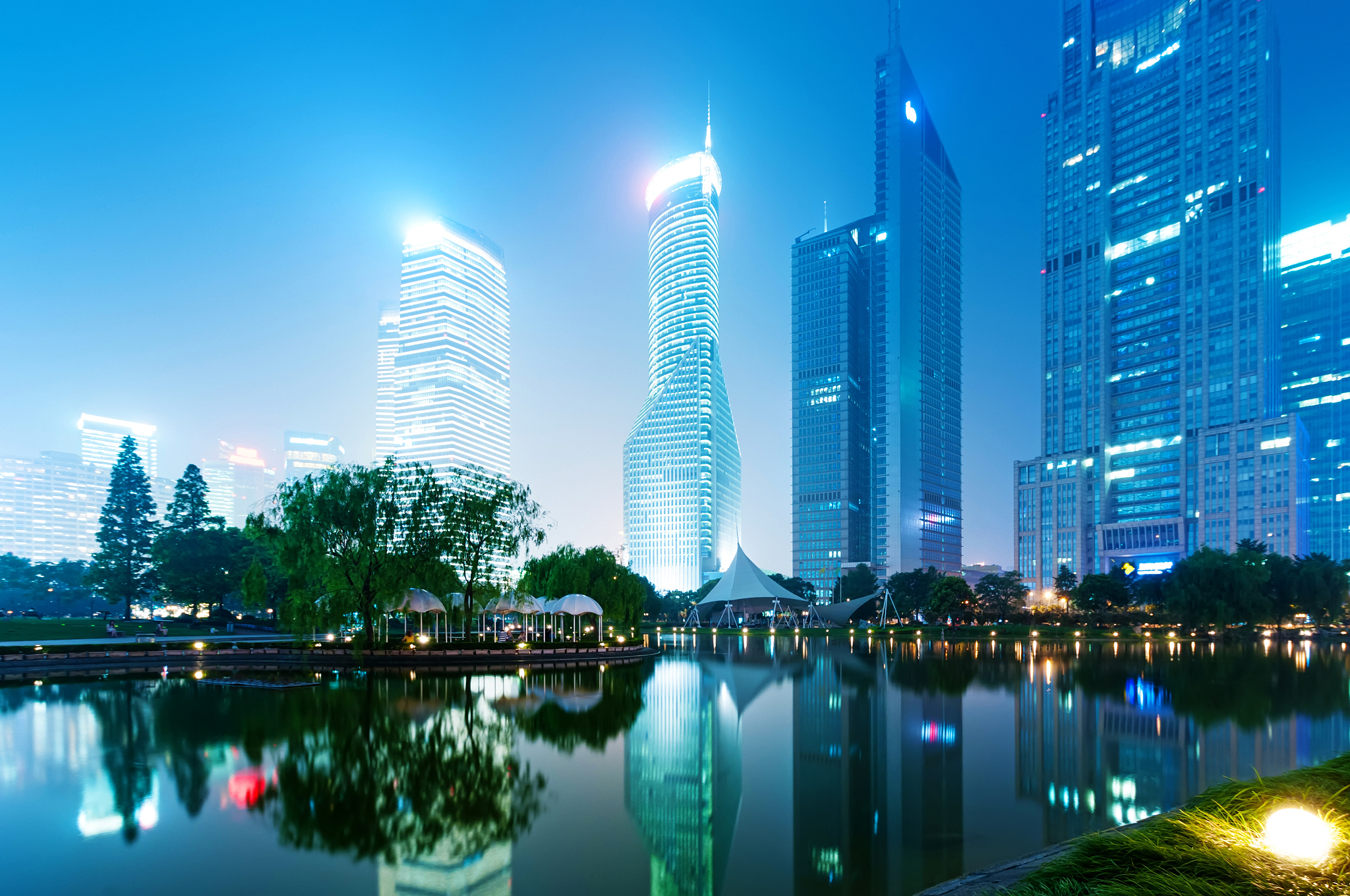 night view of the lujiazui financial centre