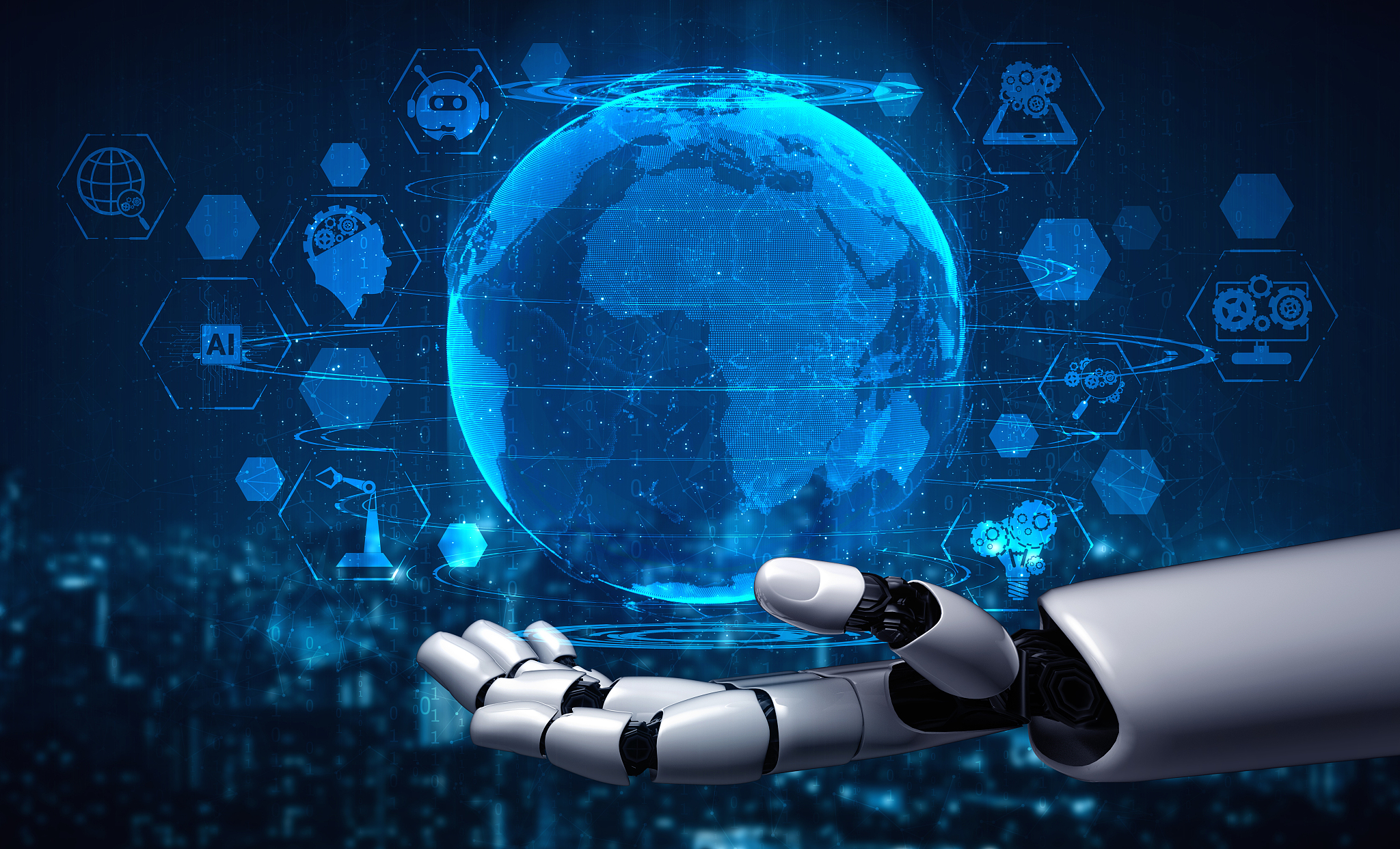 future artificial intelligence robot and cyborg.