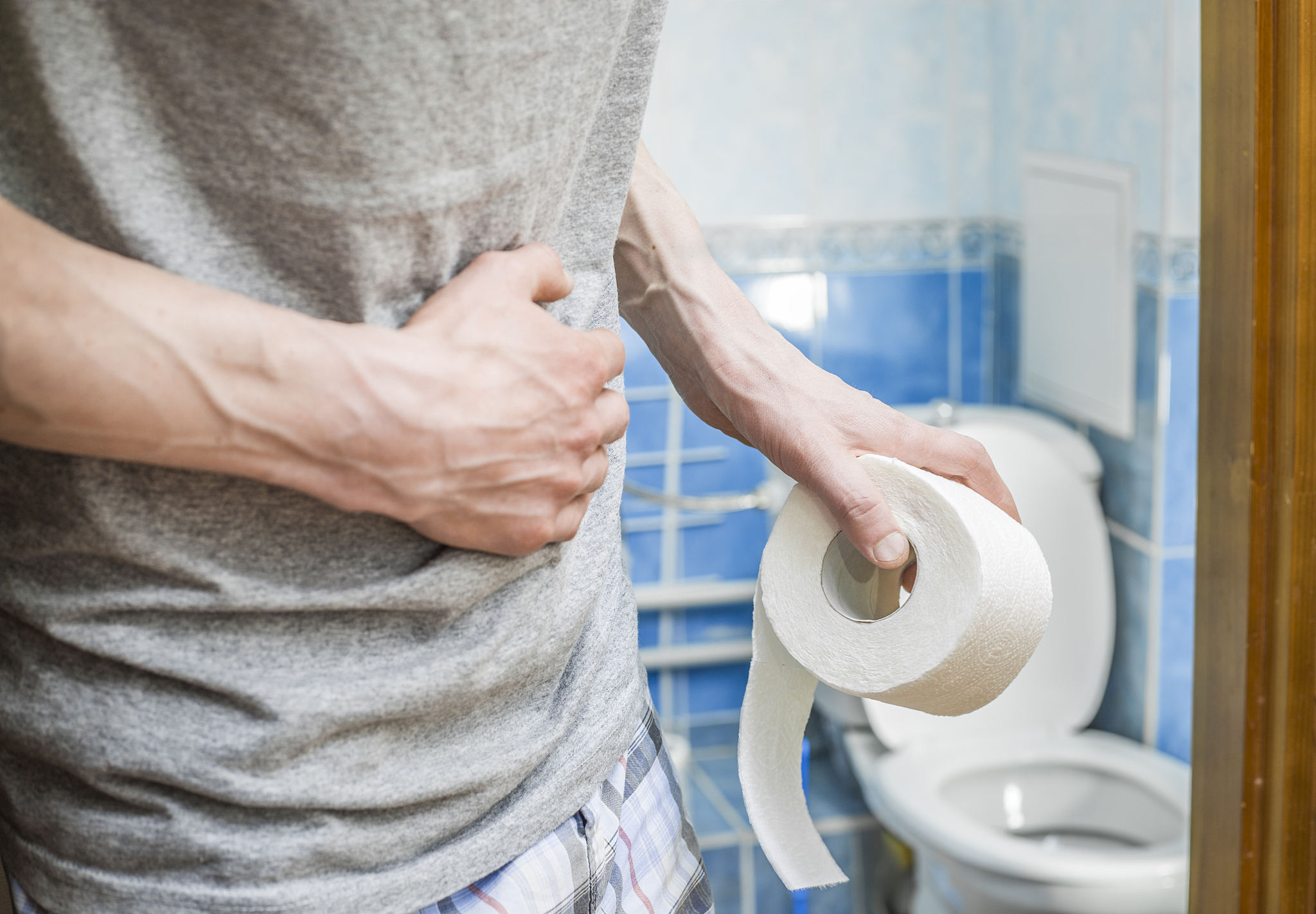 abdominal pain in a man in the toilet. diarrhea. constipation co