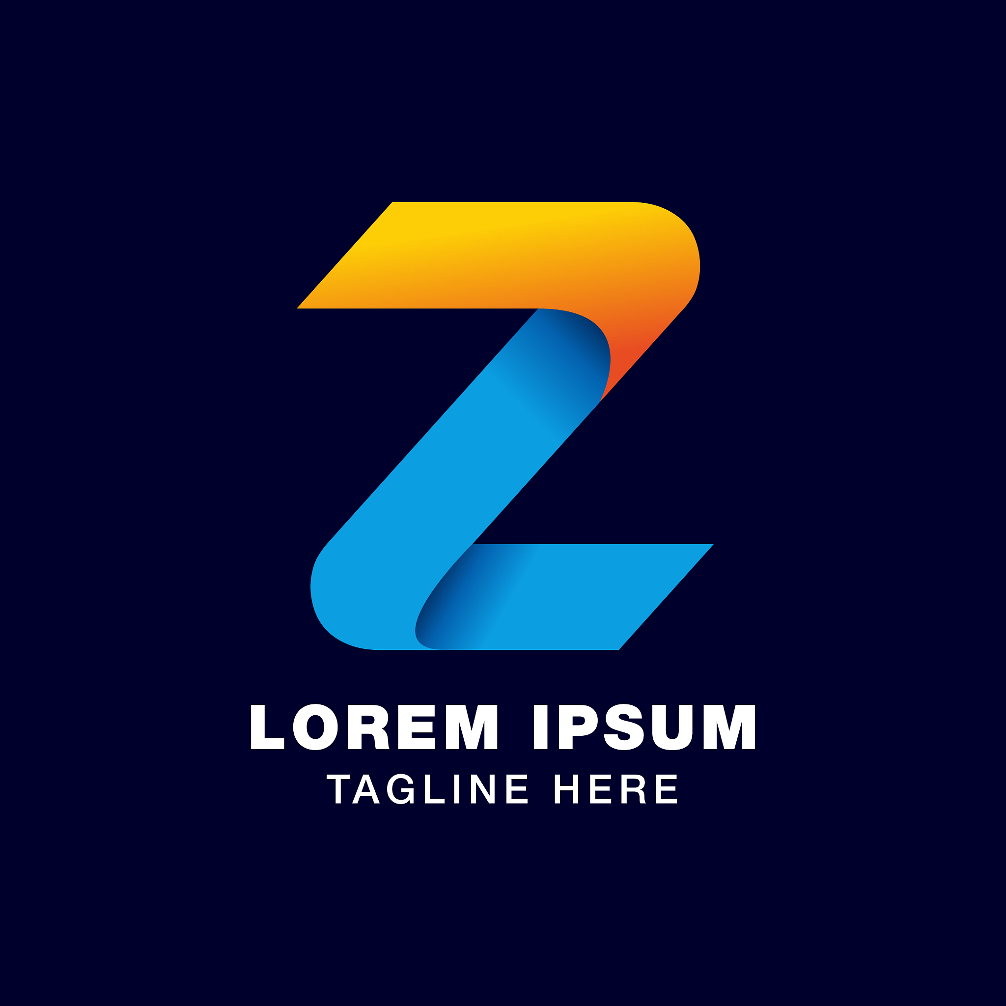 digital letter z logo template in gradients style