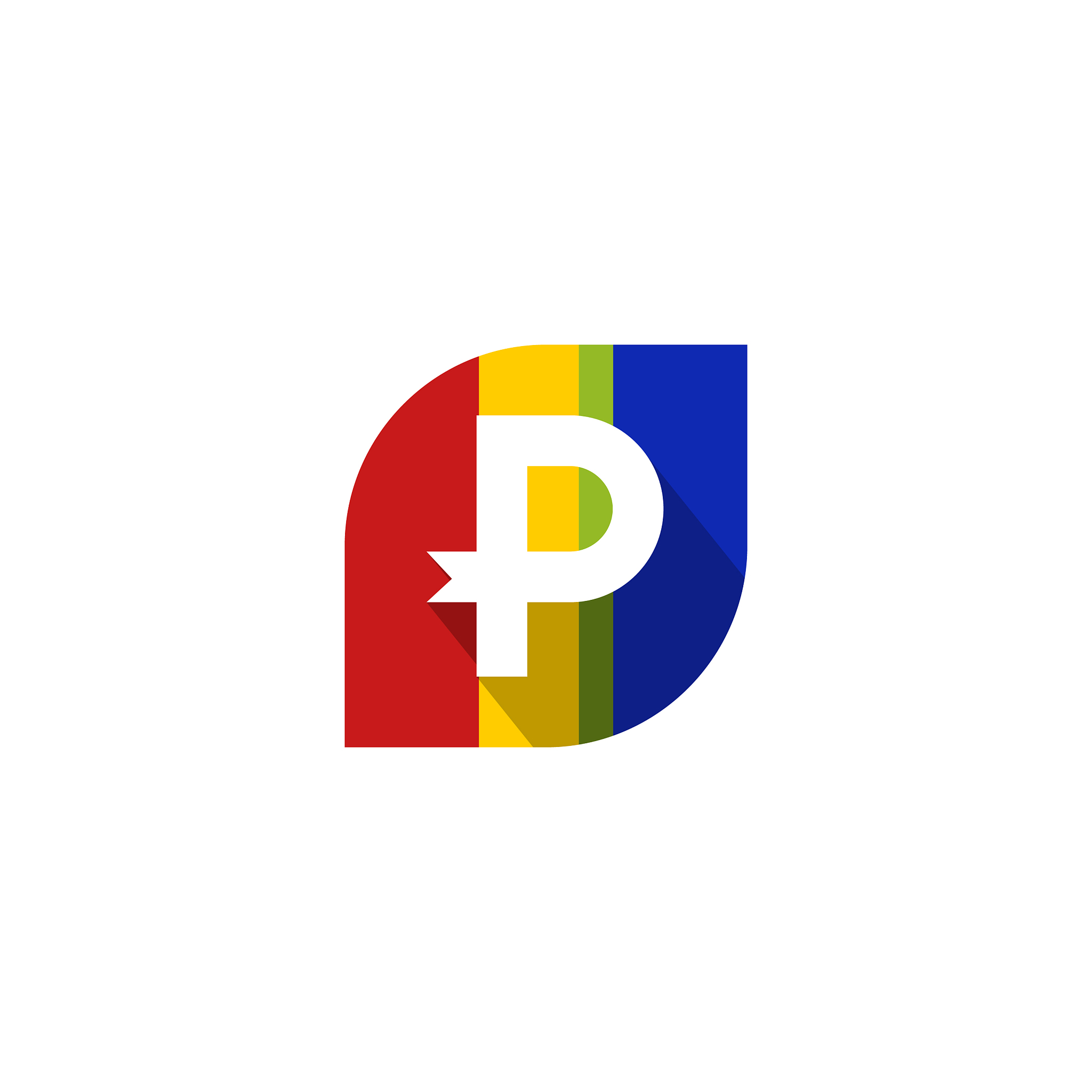 letter p colorful creative modern logo