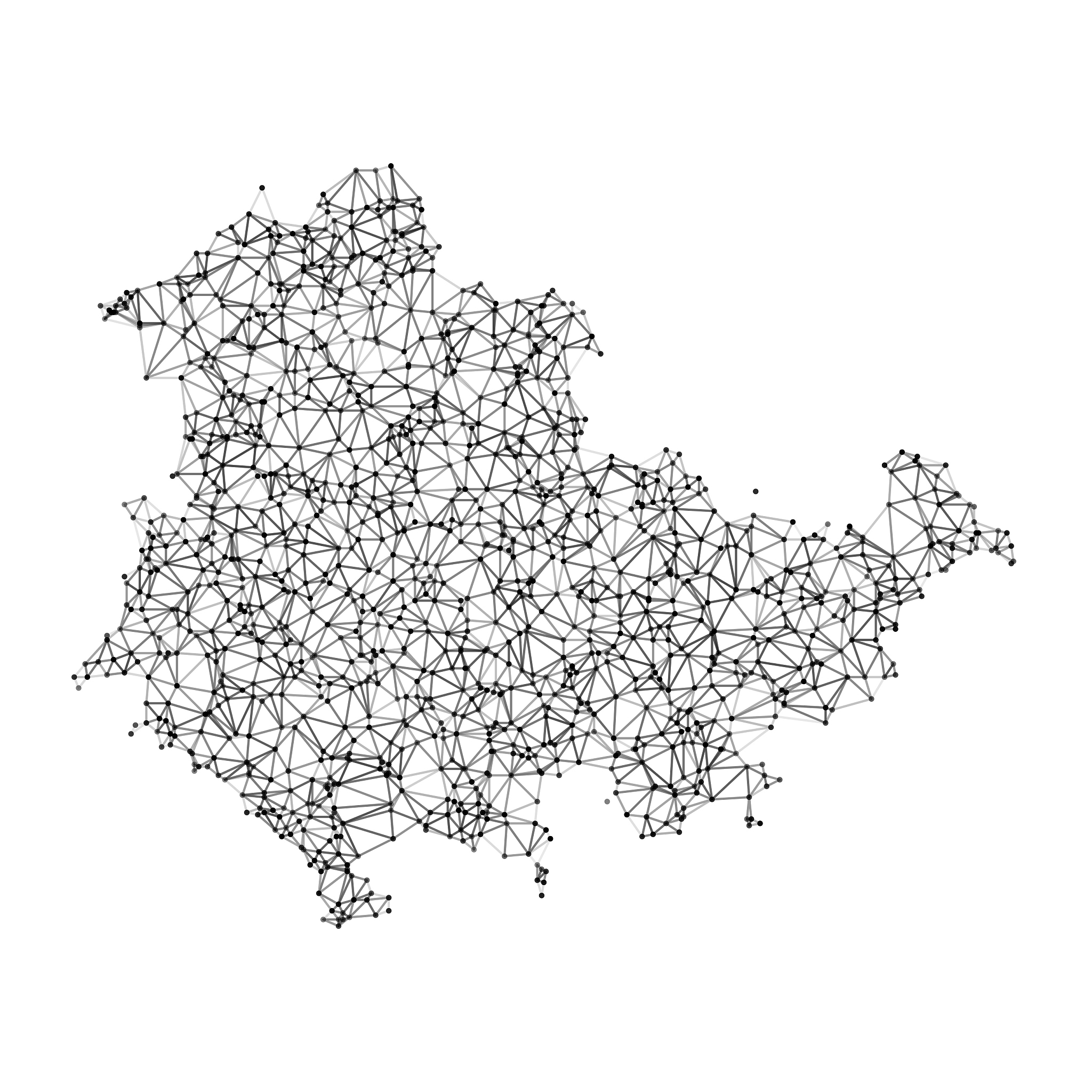 thuringia map network black and white