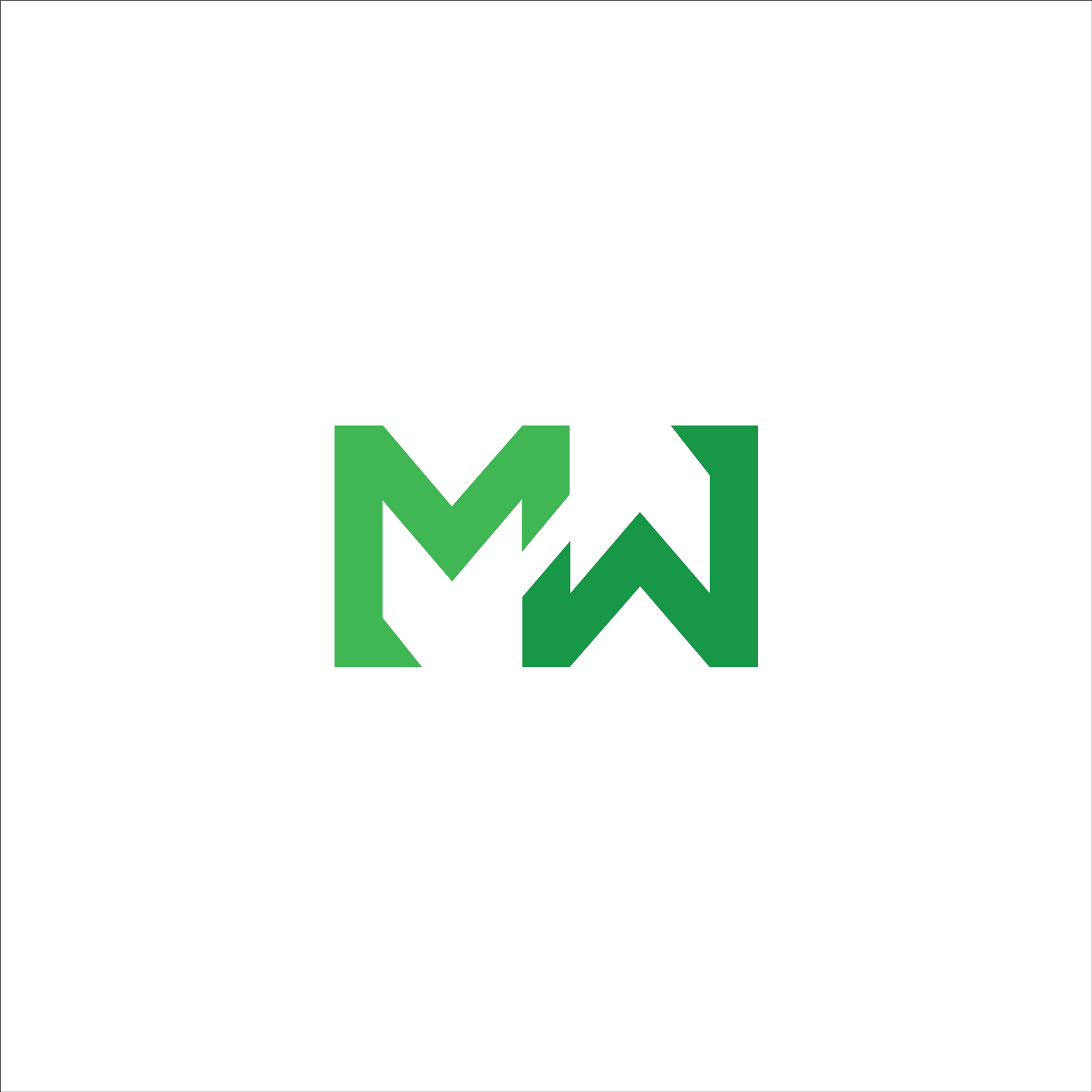 initial letter mw or wm logo design template