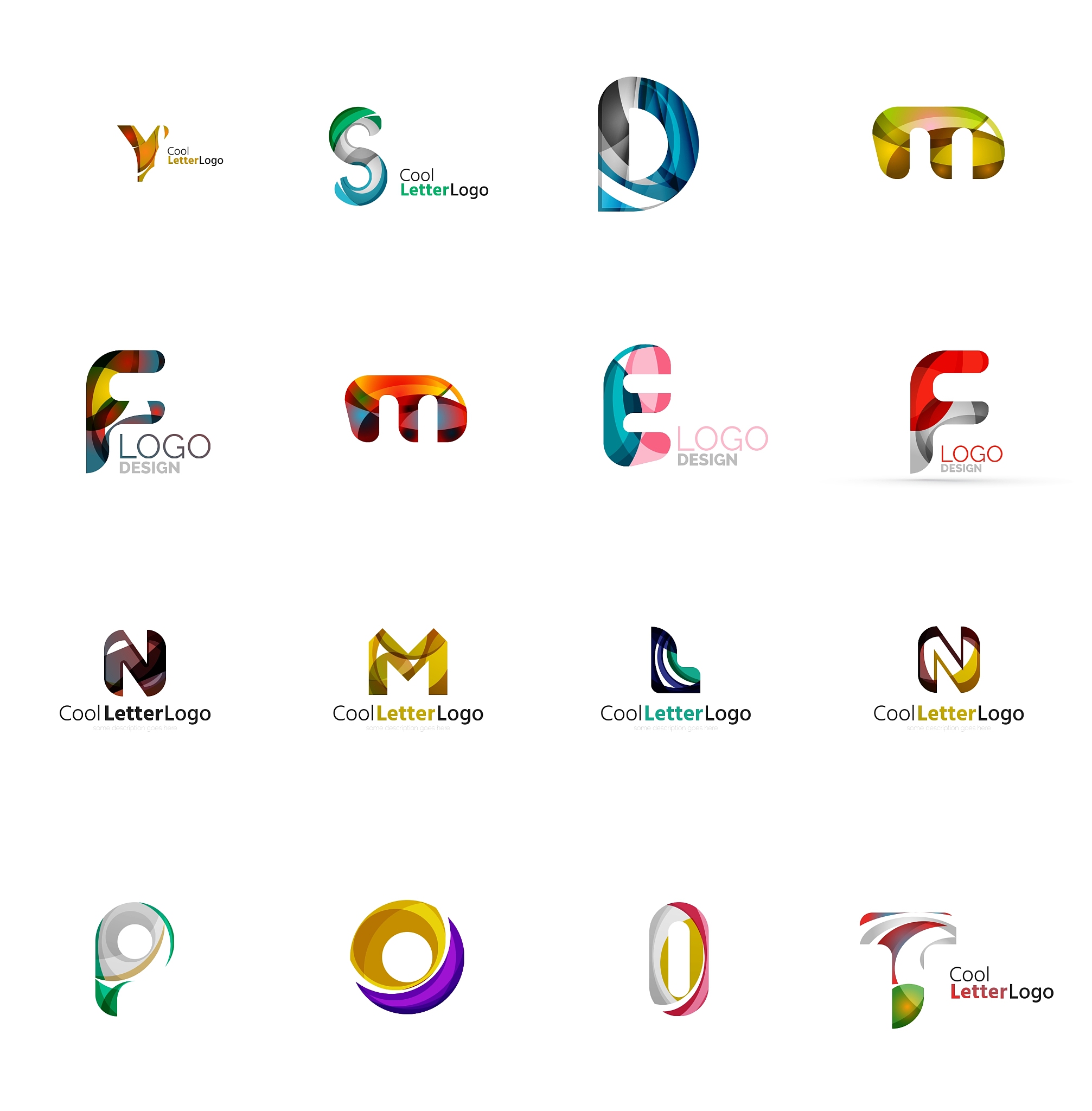 set of universal company logo ideas business icon