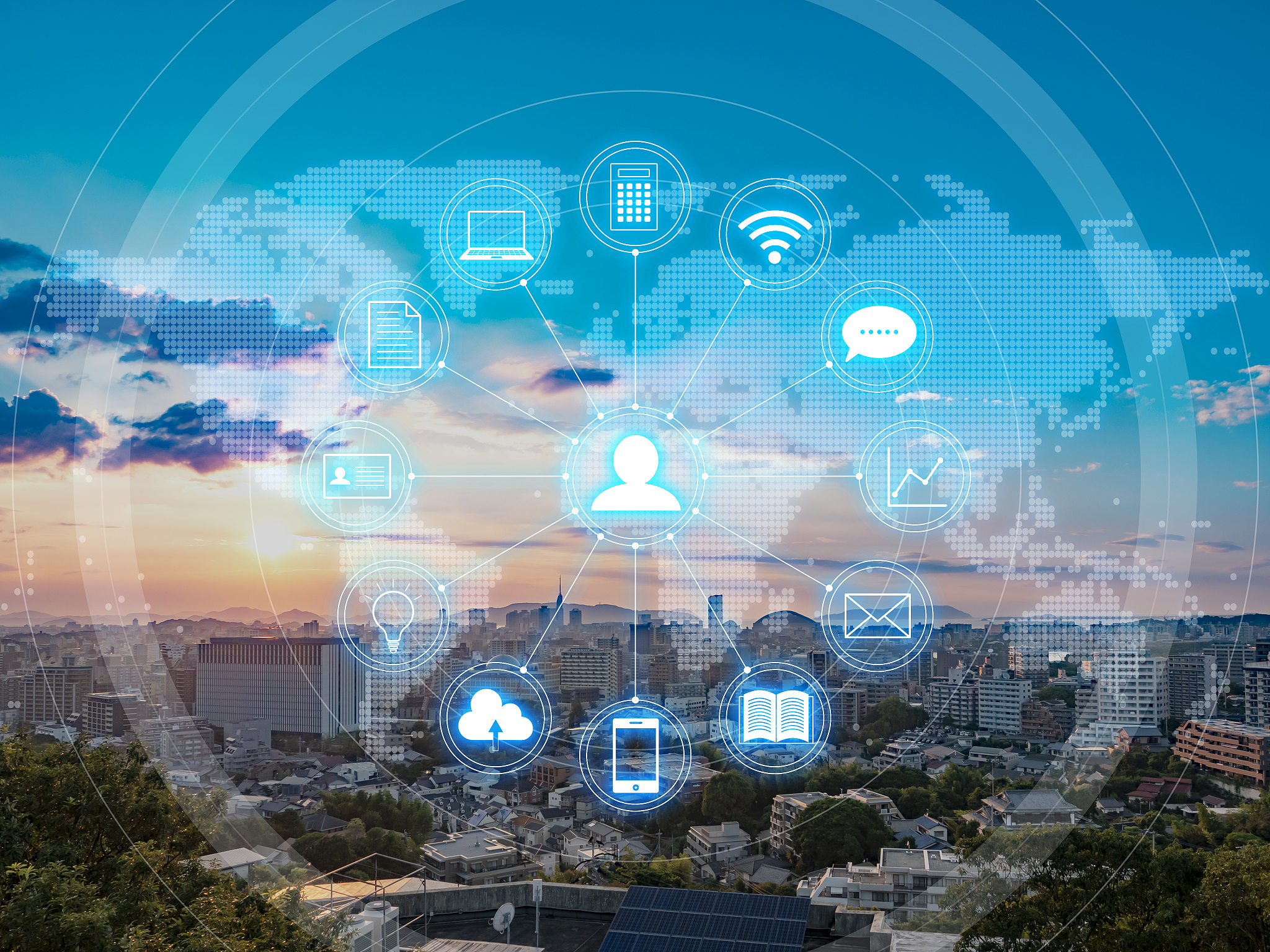 the internet network connection with the icon