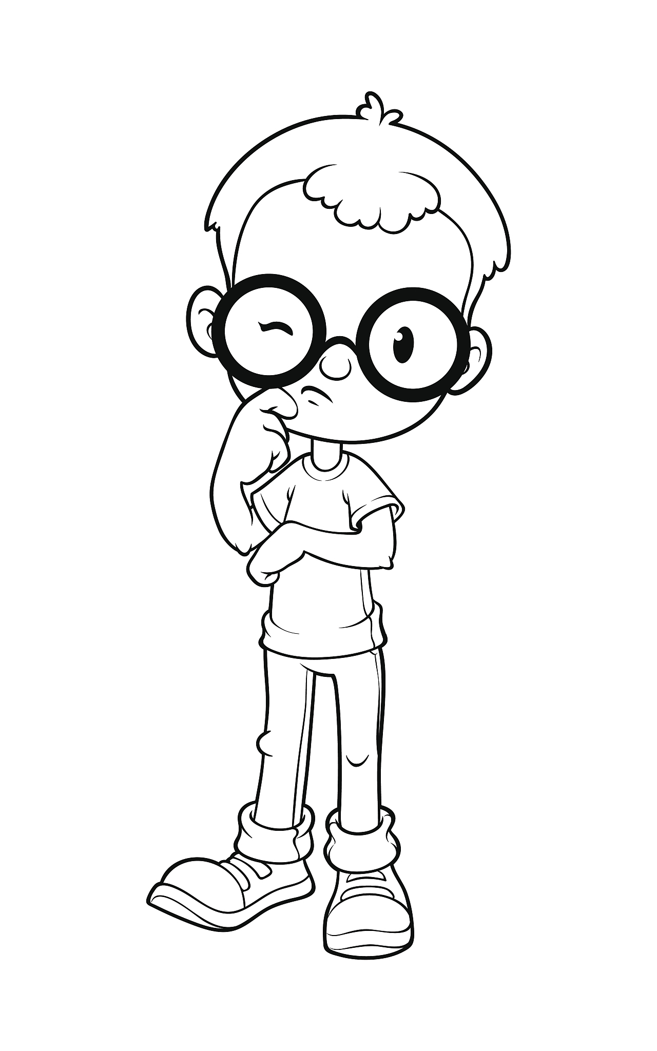 the young wunderkind outlined on a white background