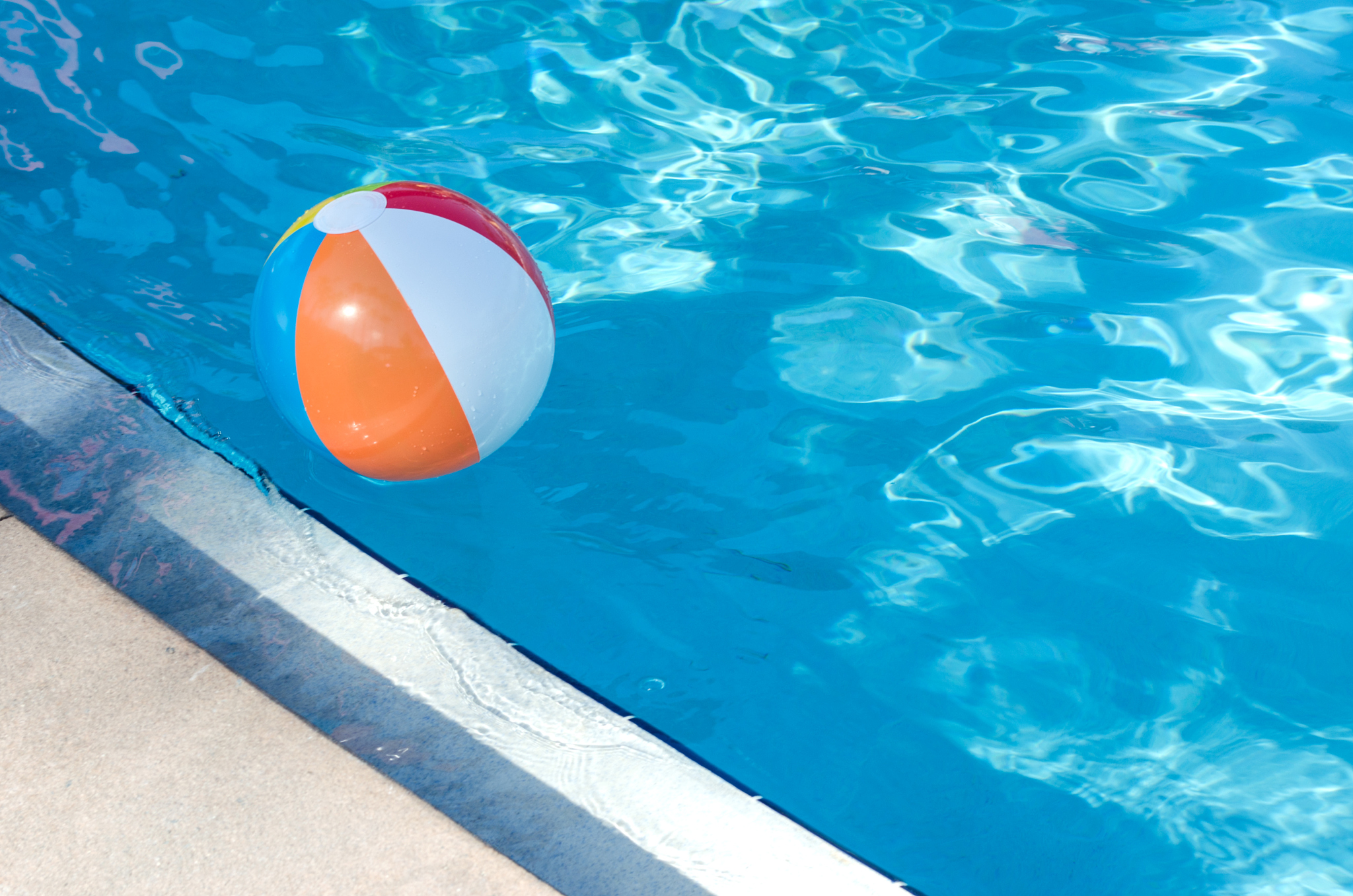 beach ball in swimming pool
