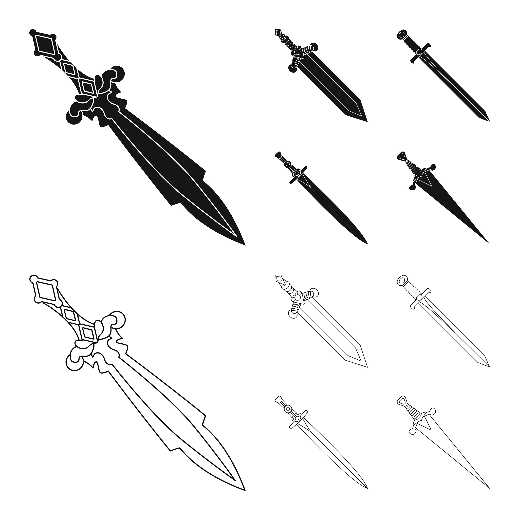 design of game and armor symbol collection