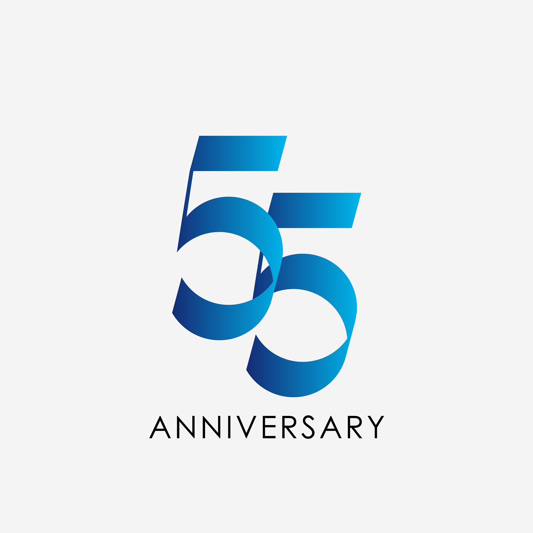55 years anniversary celebration template design