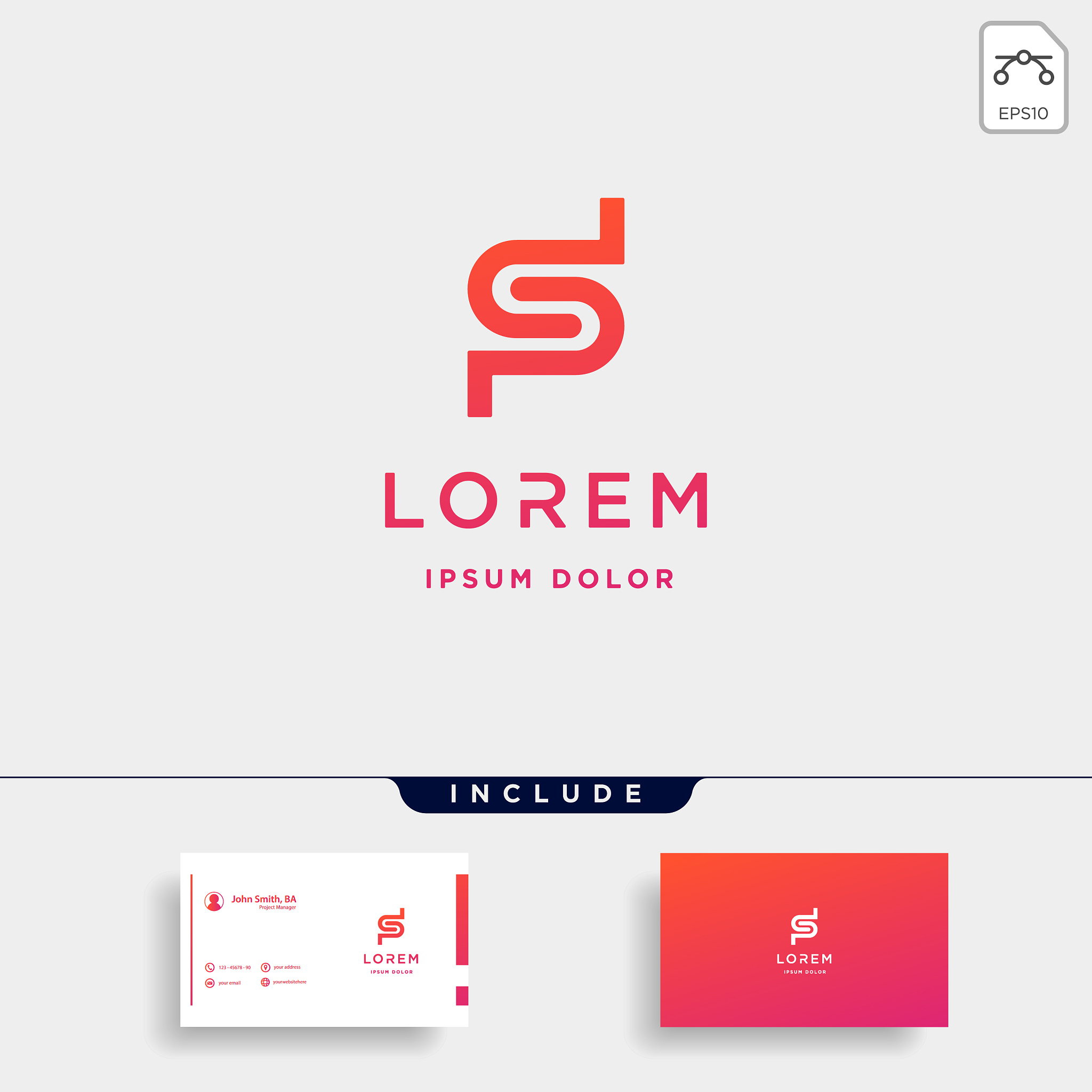 letter sp dp s p logo design simple