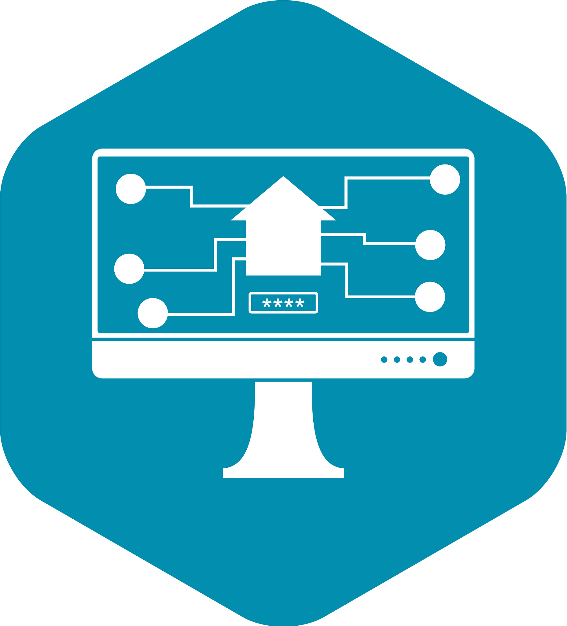 monitor chip icon simple style