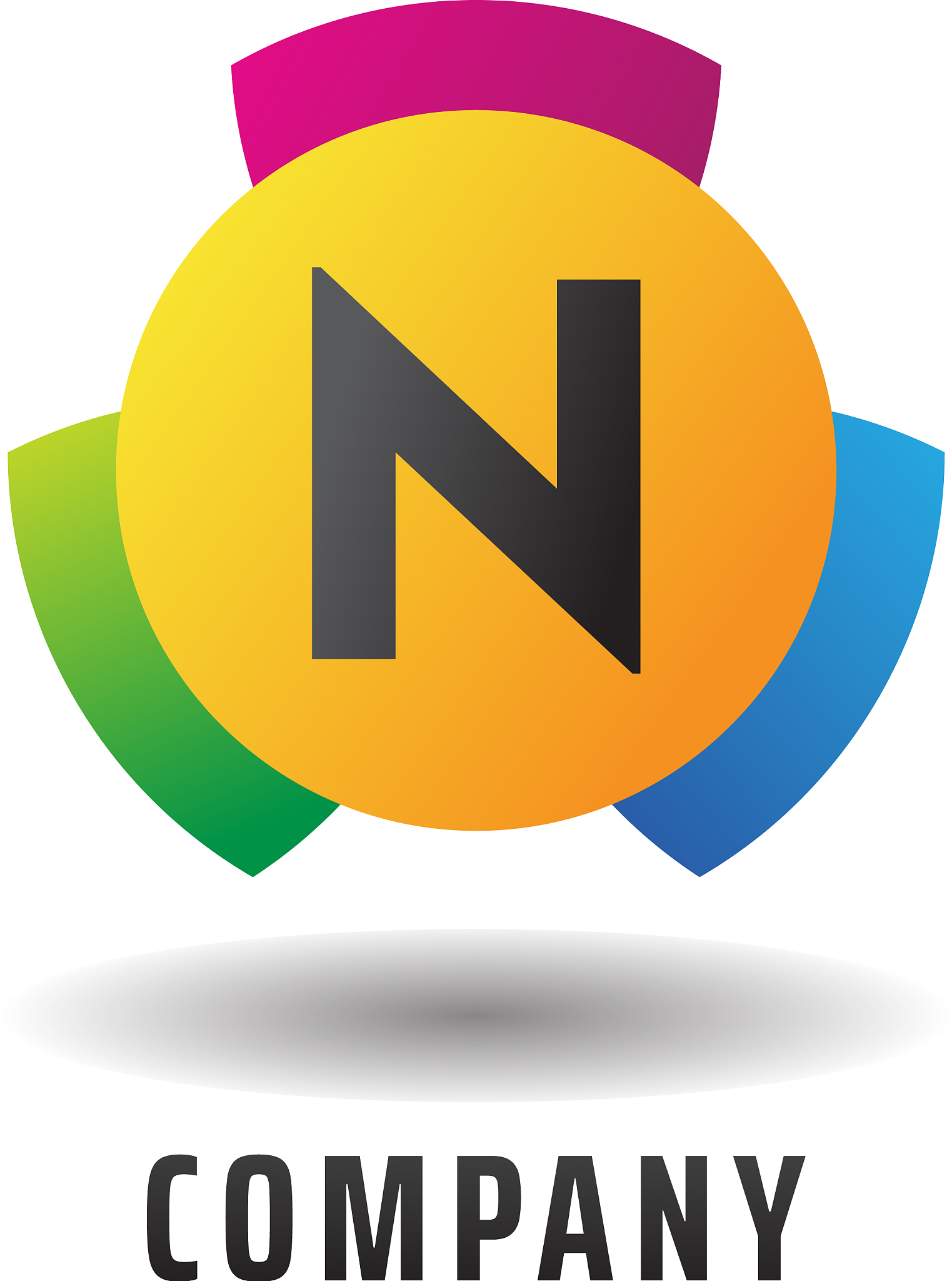 letter n cheerful logo concept colorful
