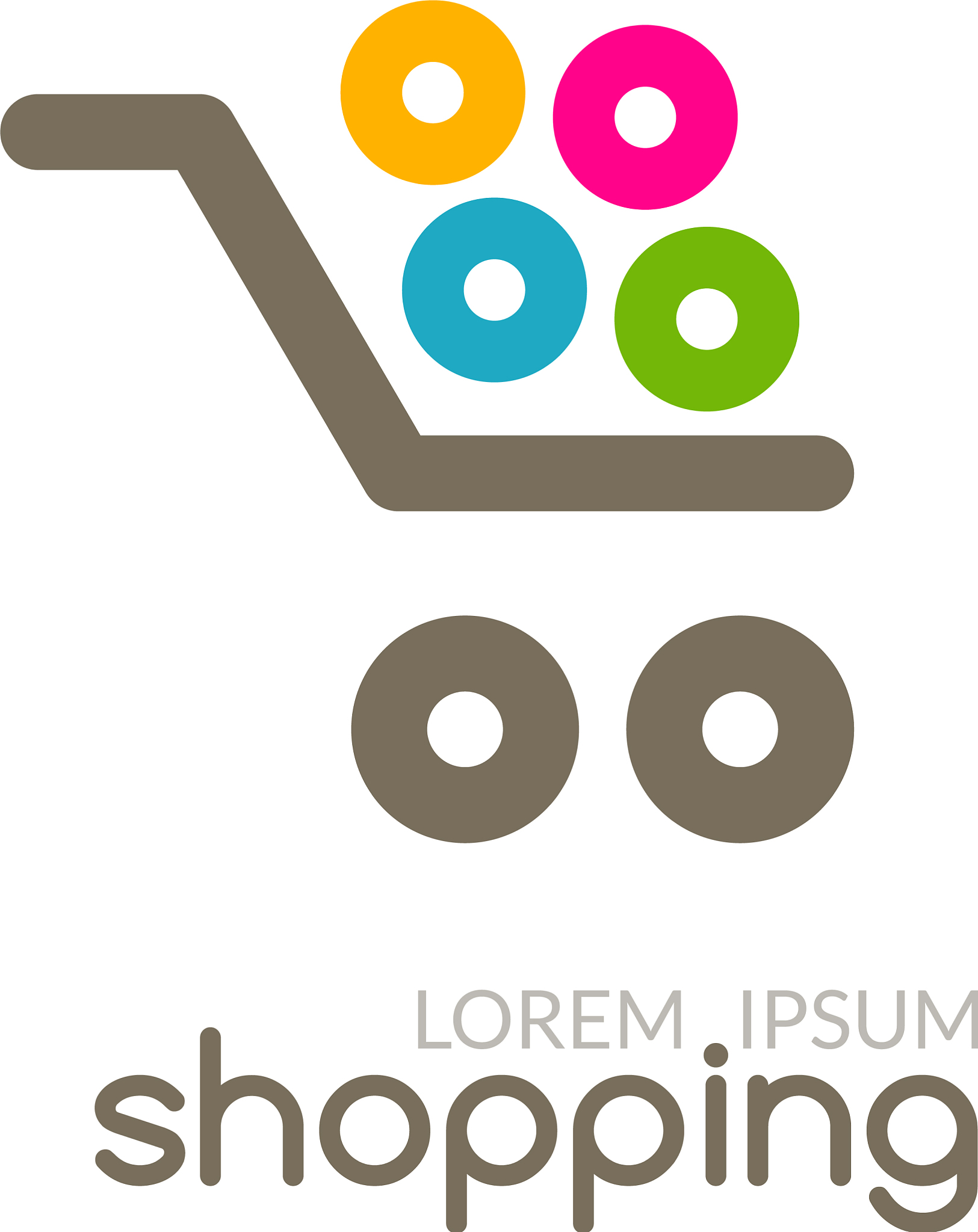 online shop mall market concept cart logo design
