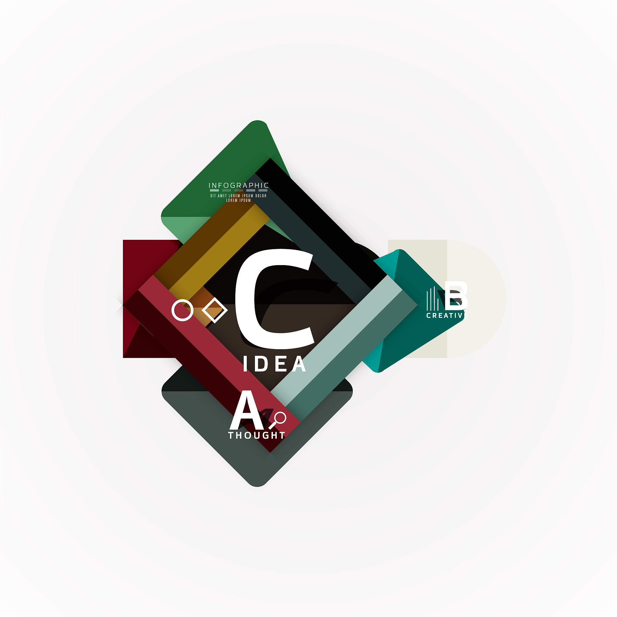 vector infographic options banner, paper style design