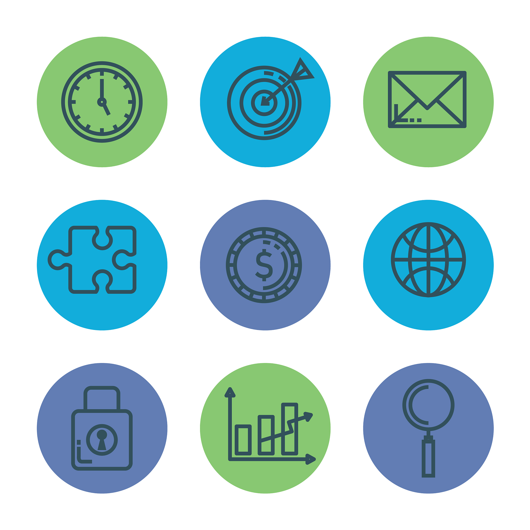 business marketing set icons