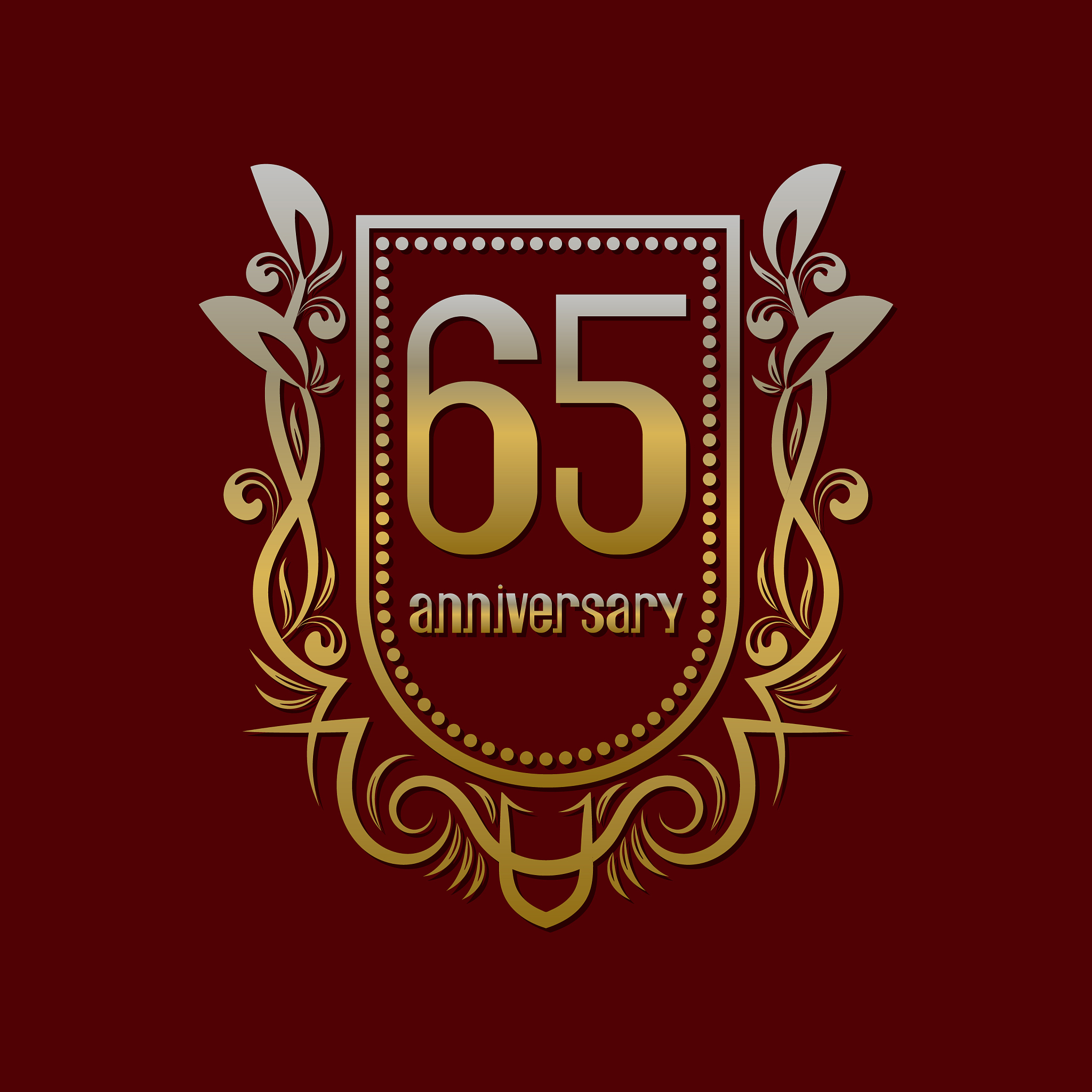 sixty fifth anniversary vintage logo symbol