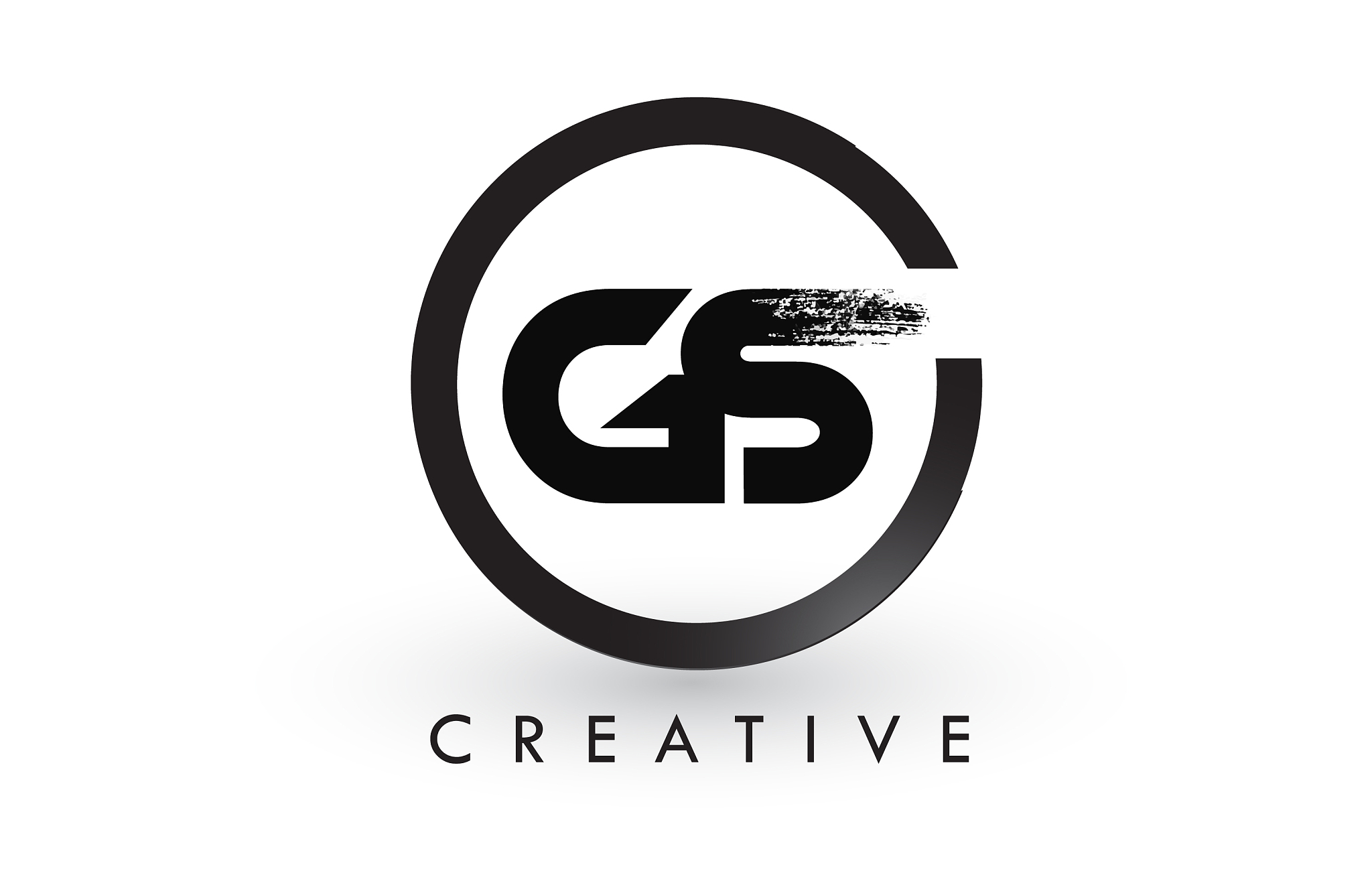 gs brush letter logo design creative brushed