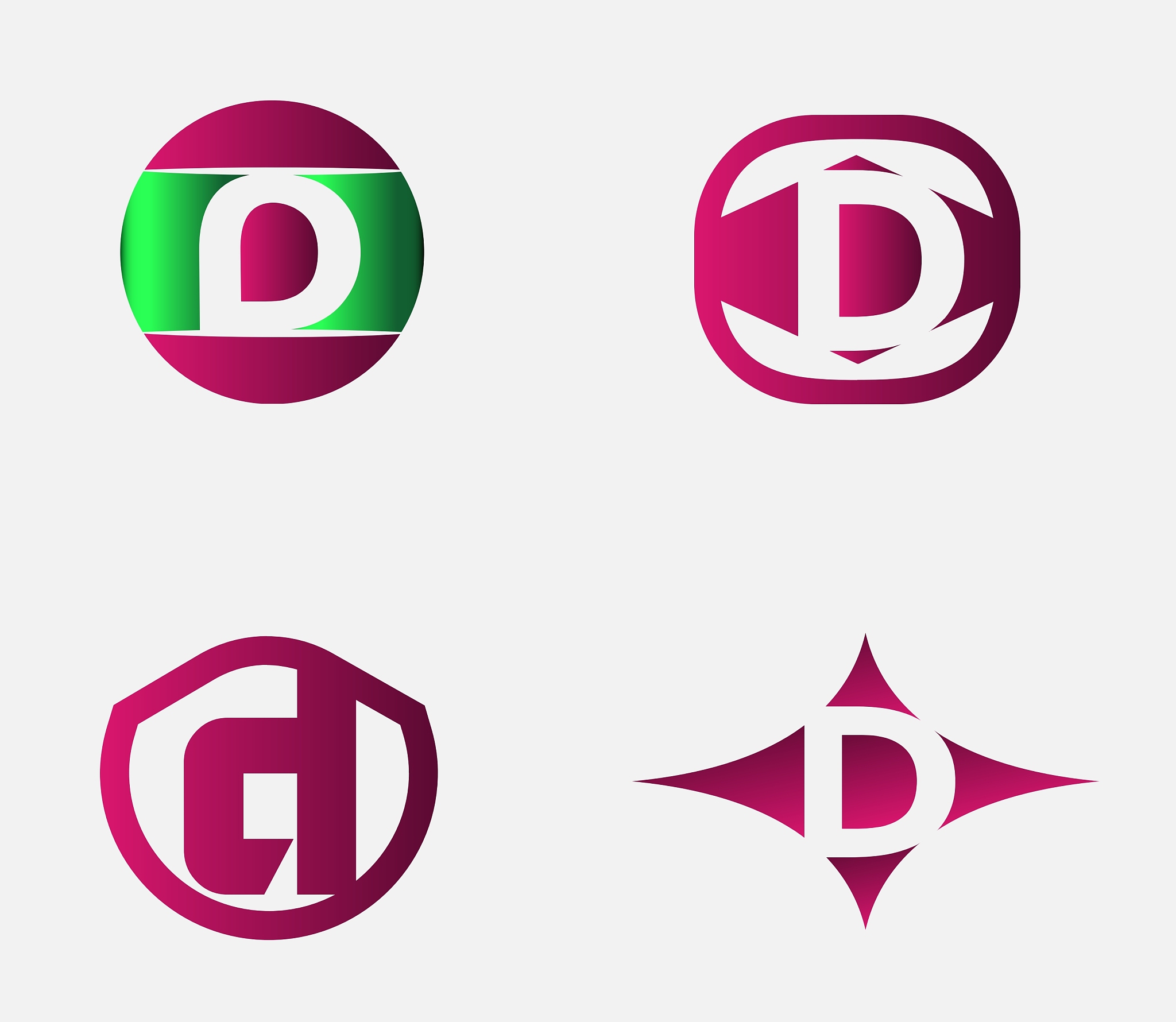letter d logo template abstract icon