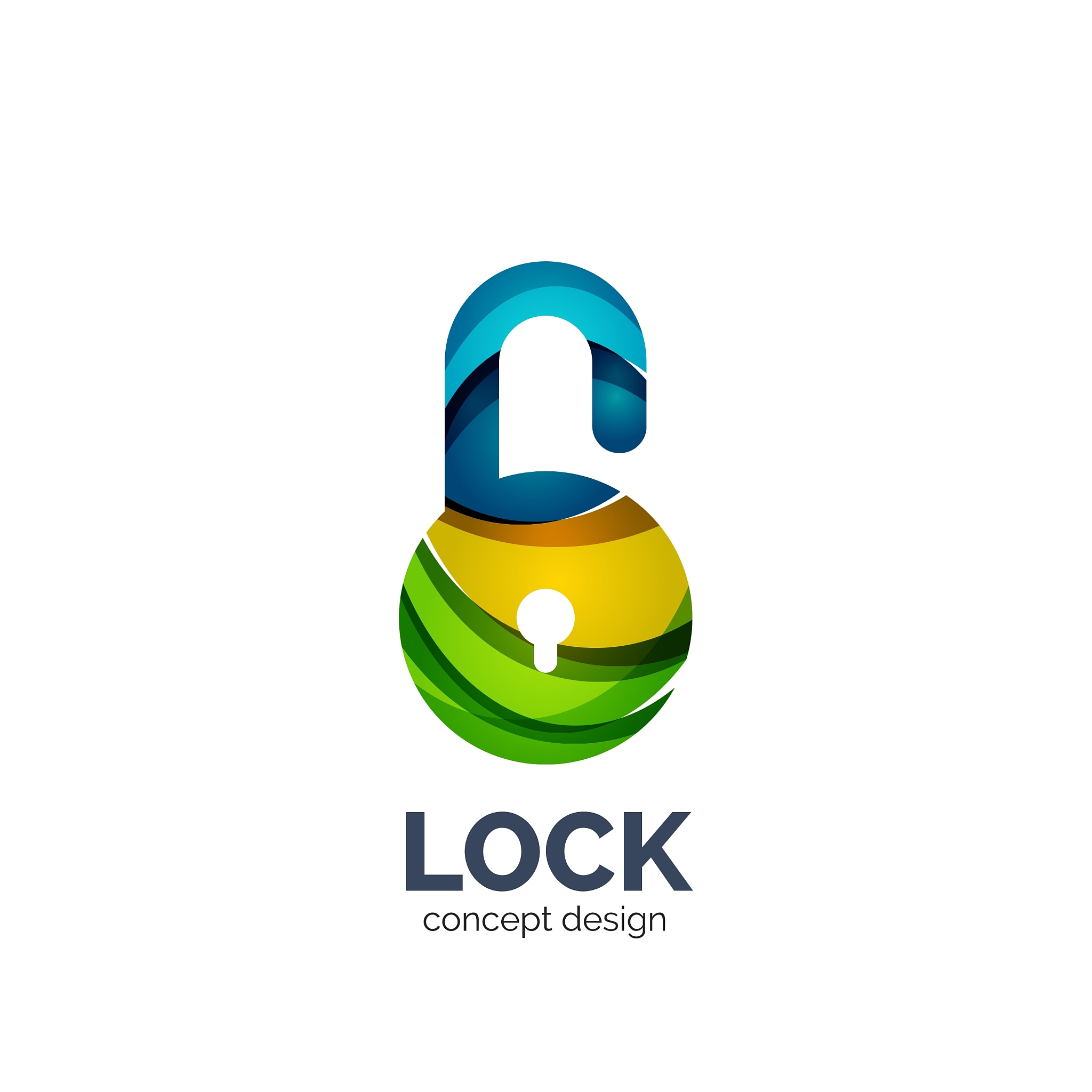 creative abstract lock logo created with
