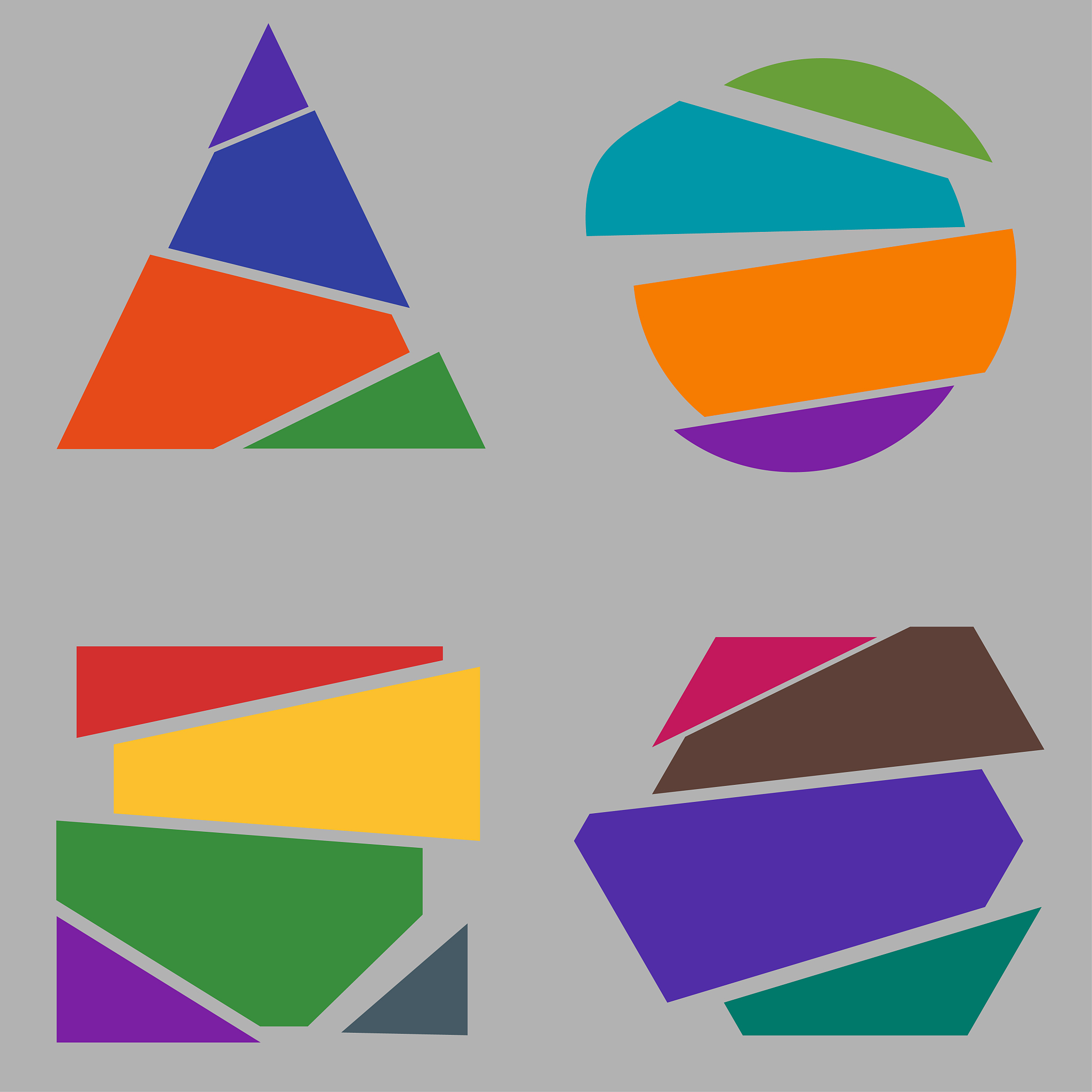 2个三角形等于3个正方形等于4个圆形