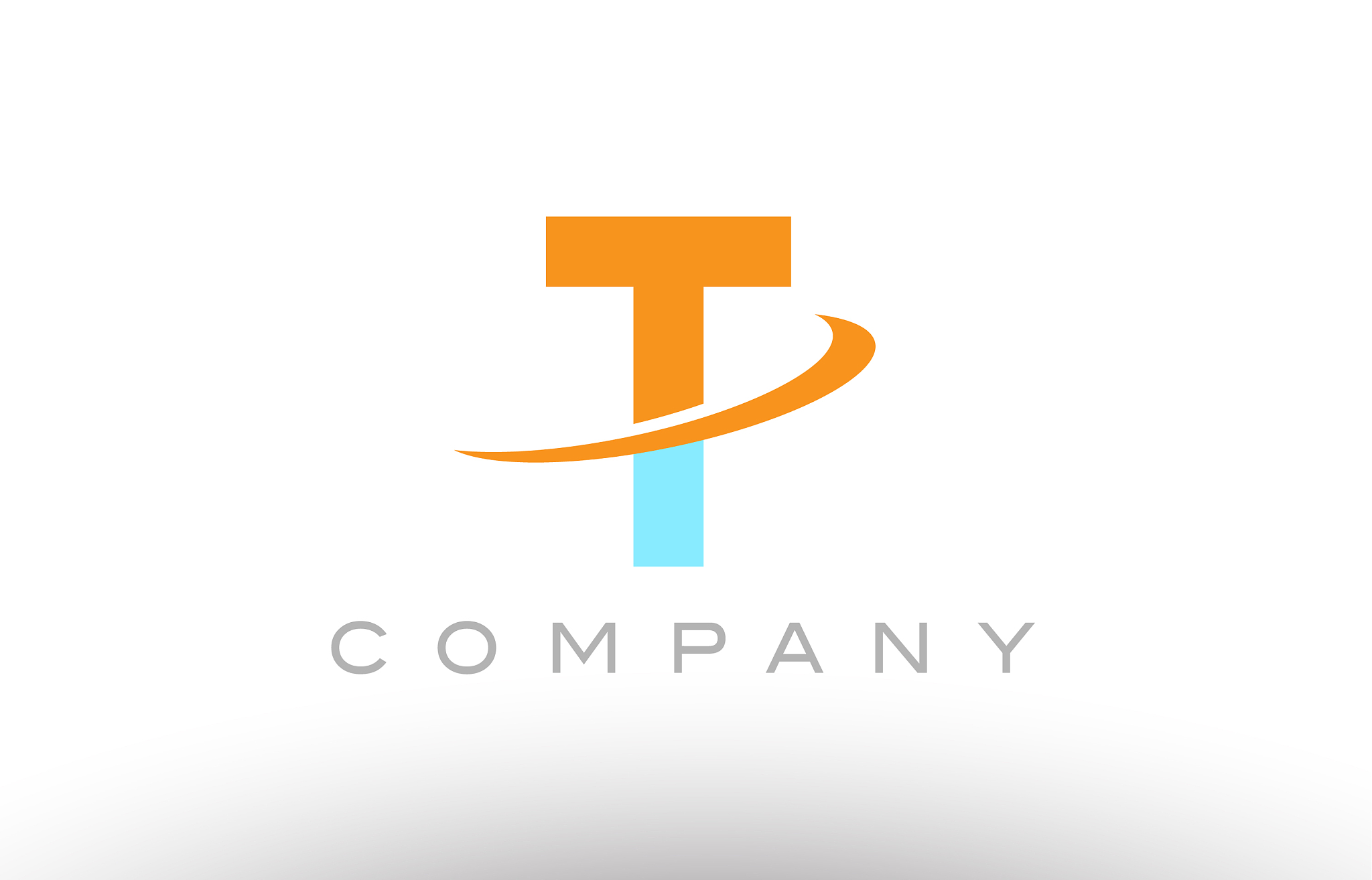 t orange blue logo icon alphabet design