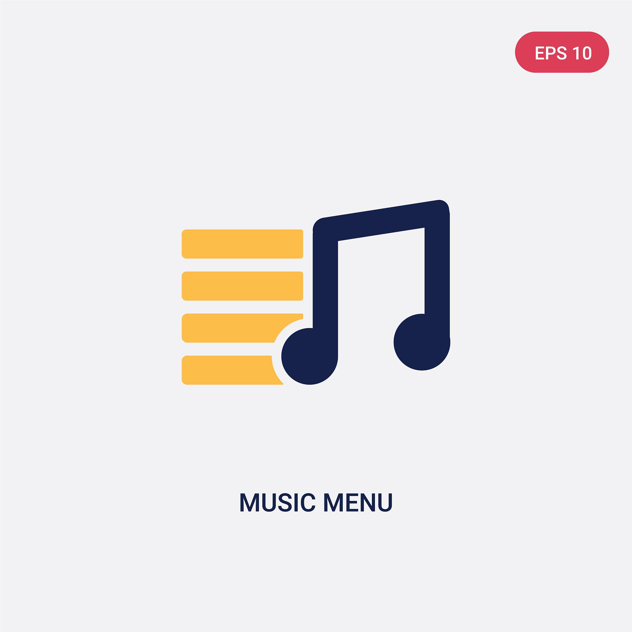 two color music menu icon from ultimate