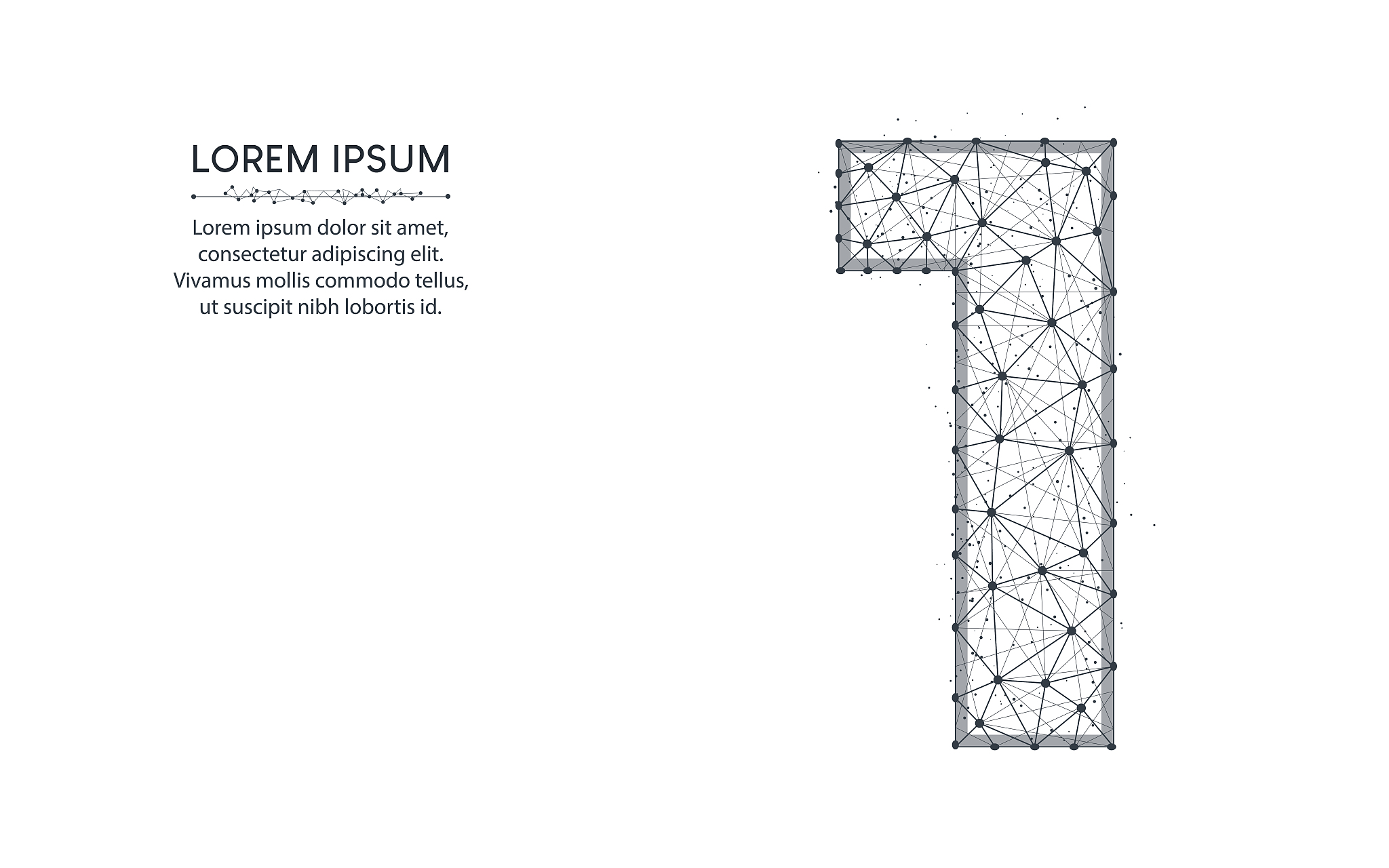 number 1 low poly design, mathematics abstract geometric image, 