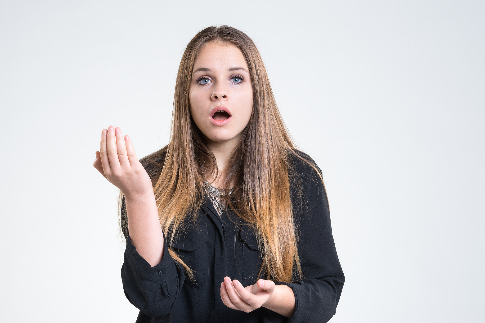 very surprised woman