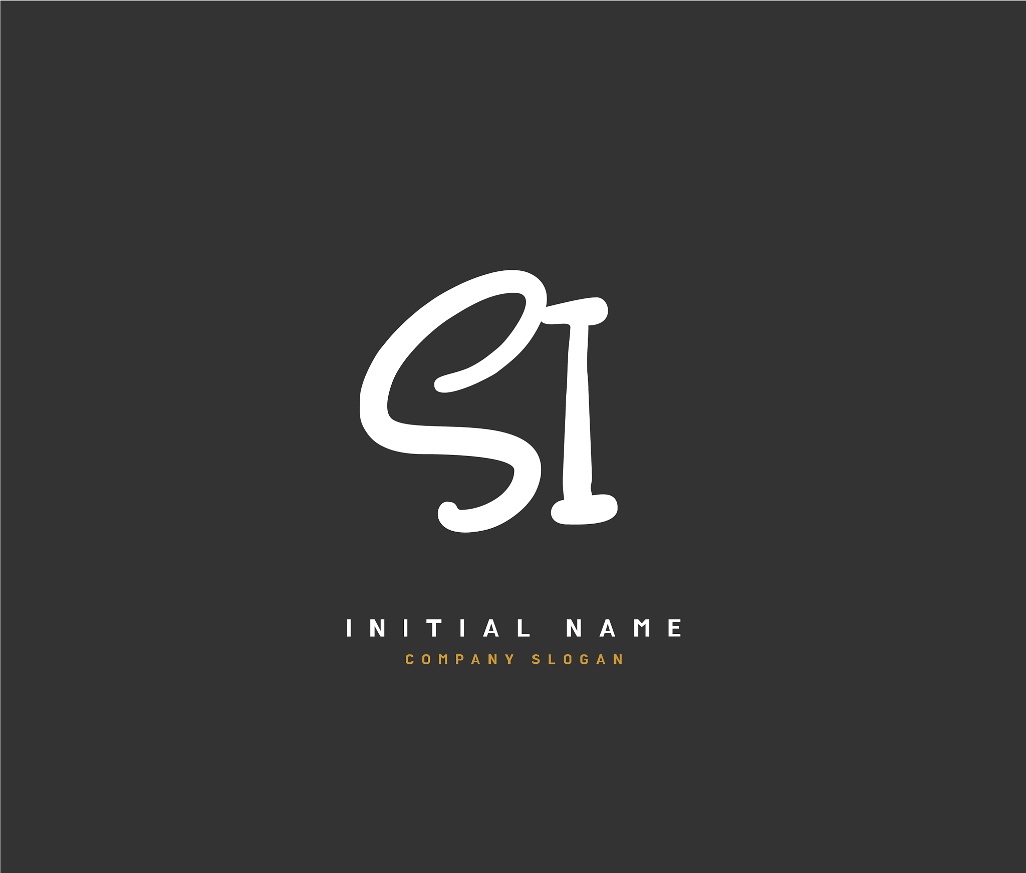 s i si beauty initial logo handwriting logo of