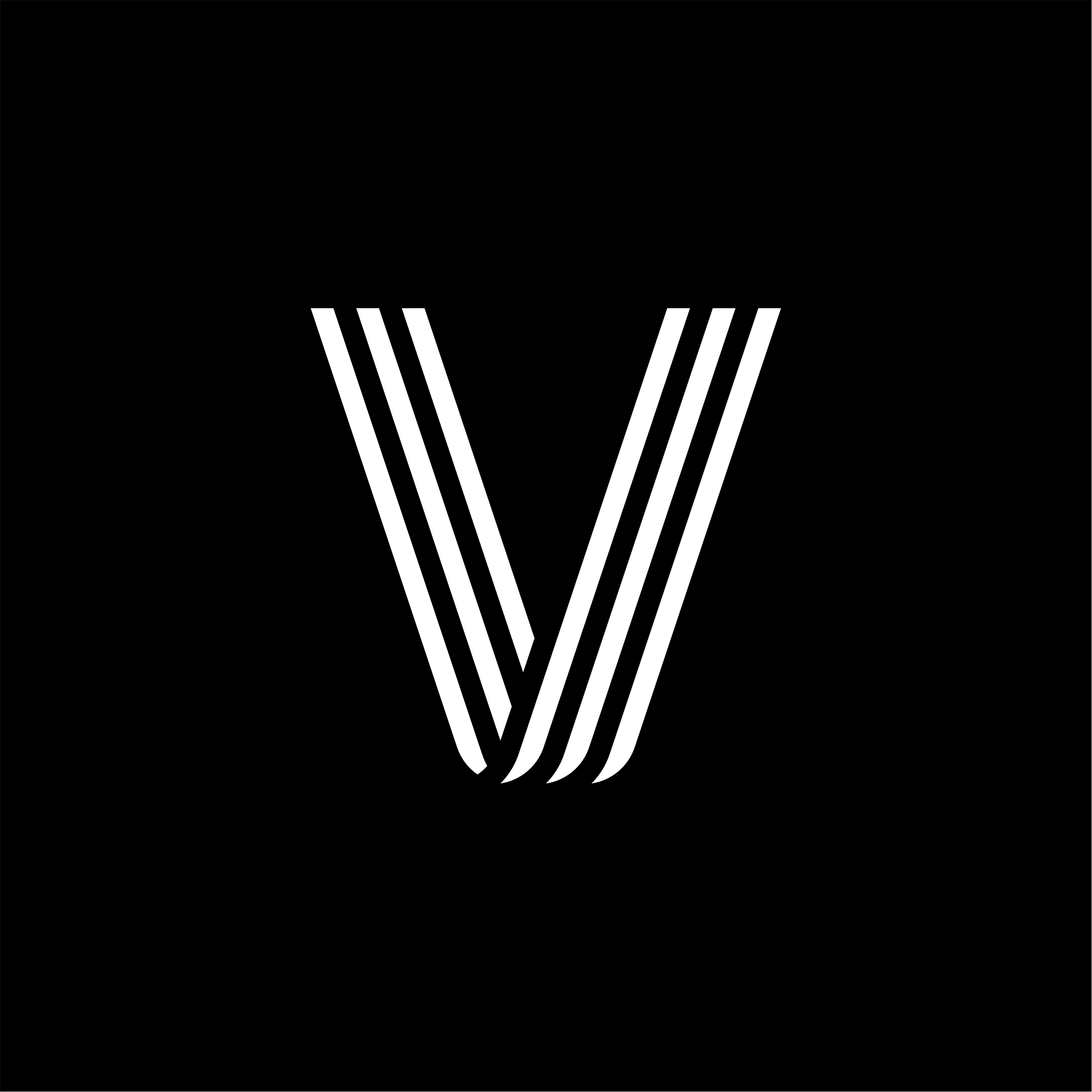 round three lines letter logotype v