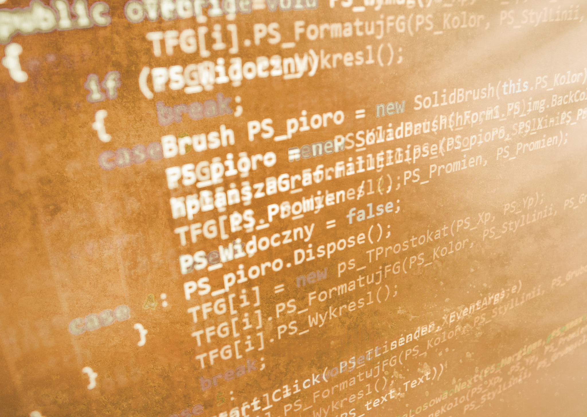 software developer programming code on computer
