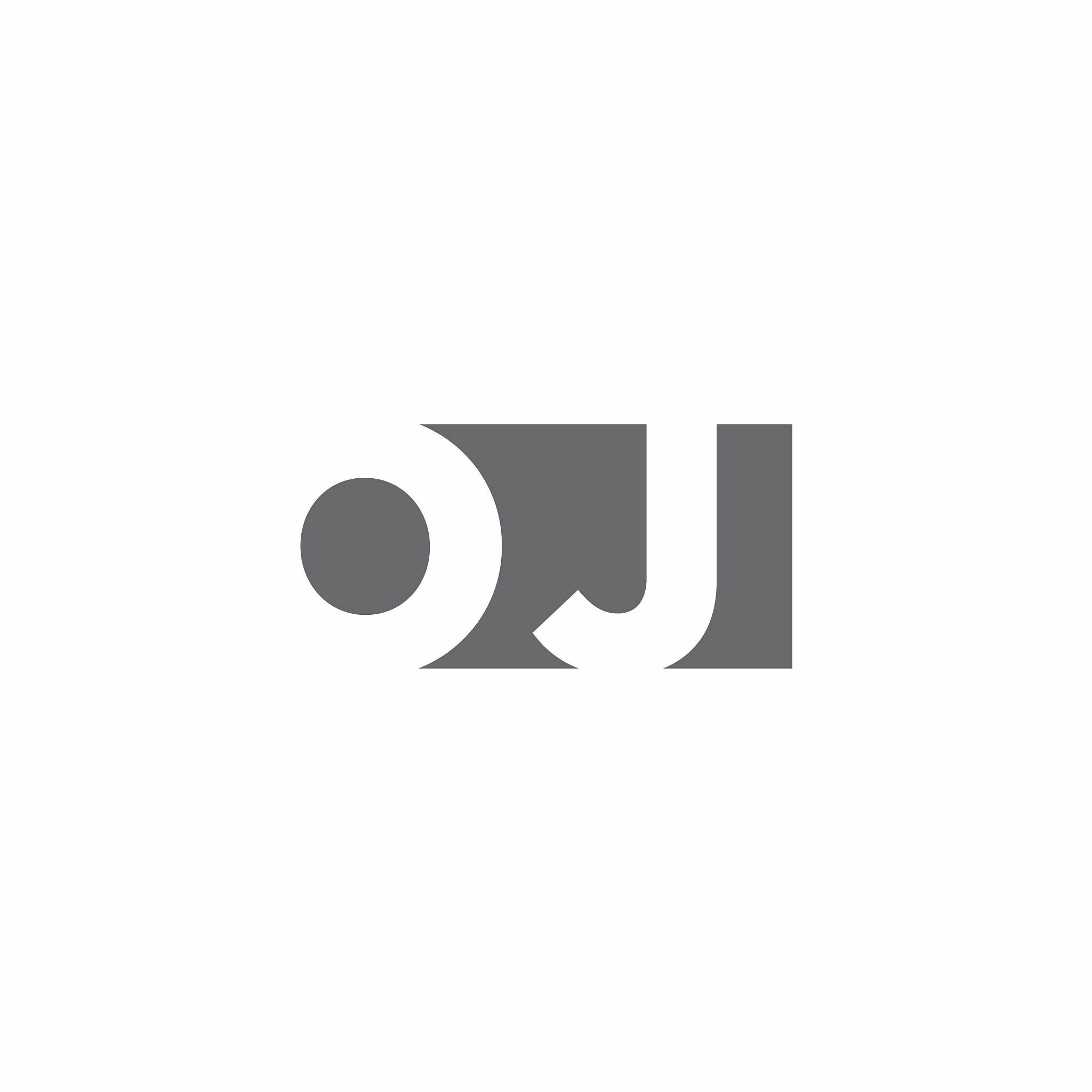 oj logo monogram with negative space style design