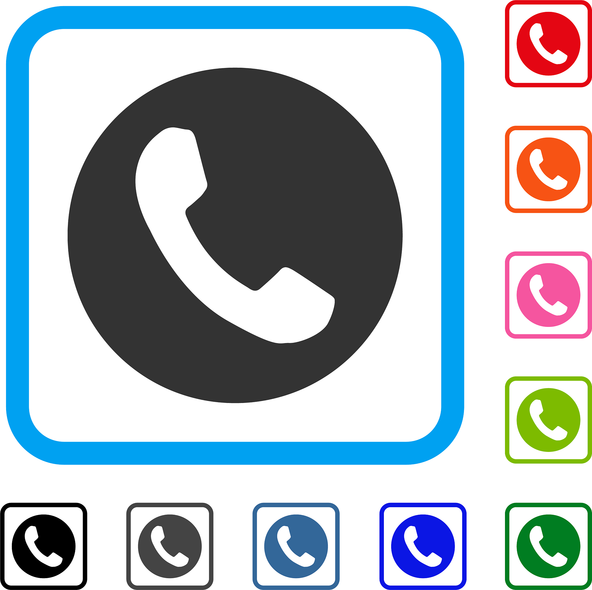 phone number framed icon