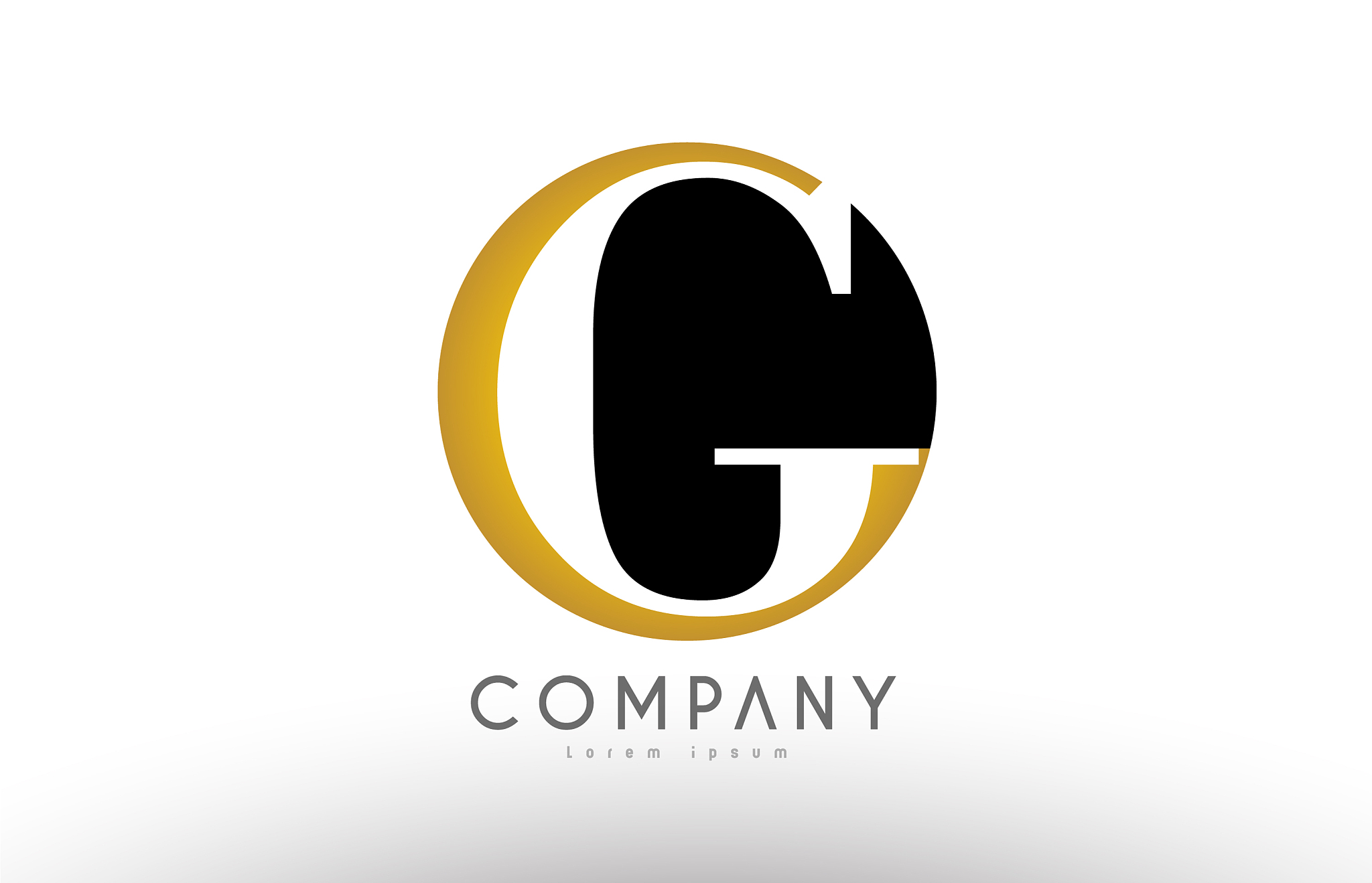 g black white gold golden letter logo design