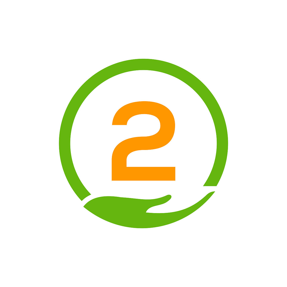 慈善帮助手标志上字母2概念模板.关爱,分享,慈善,医疗,捐赠组织2个标