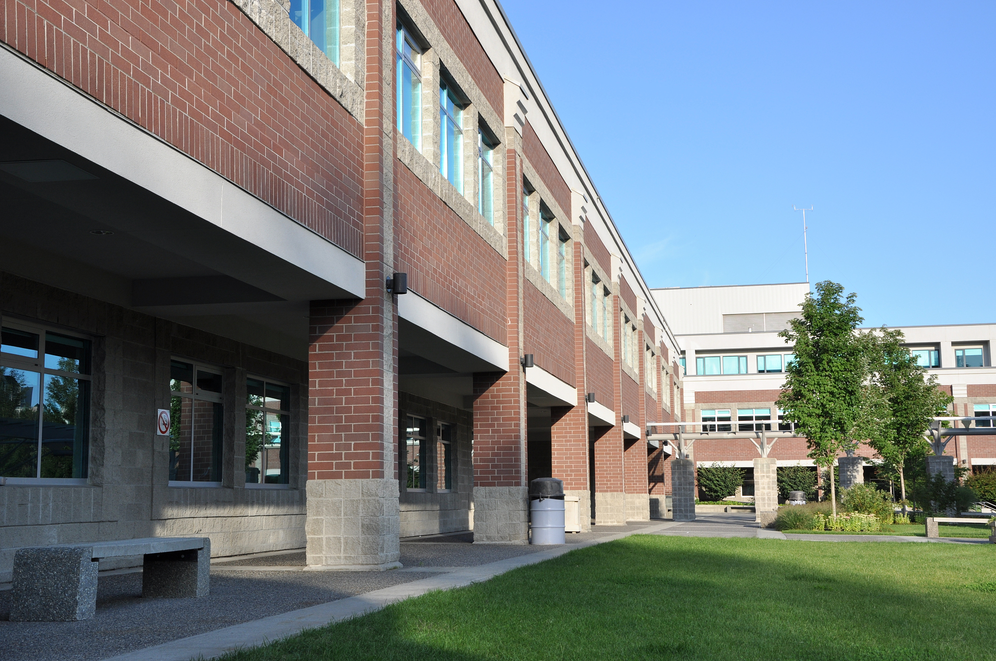 one side of business building