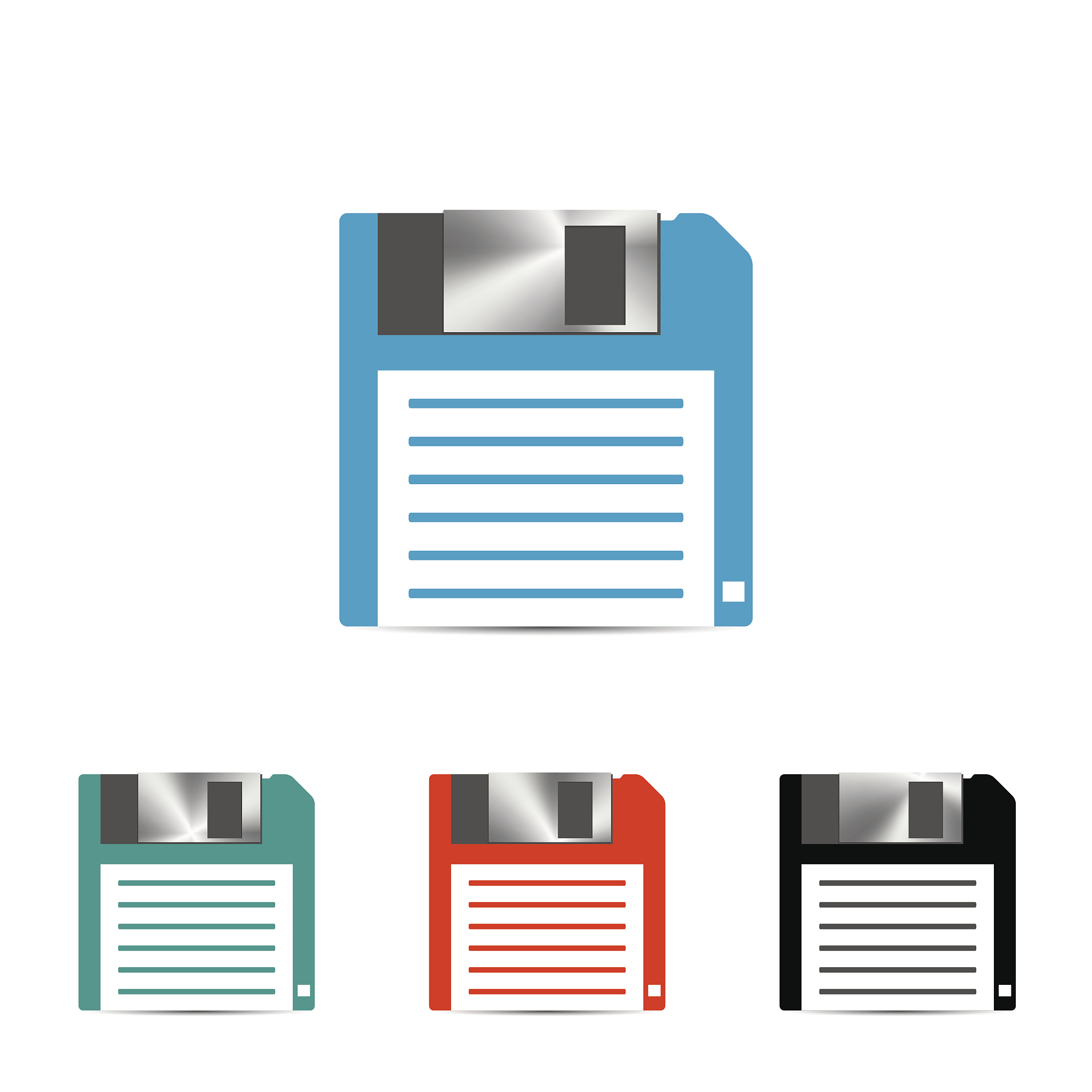 set of colored floppy icon, vector illustration.