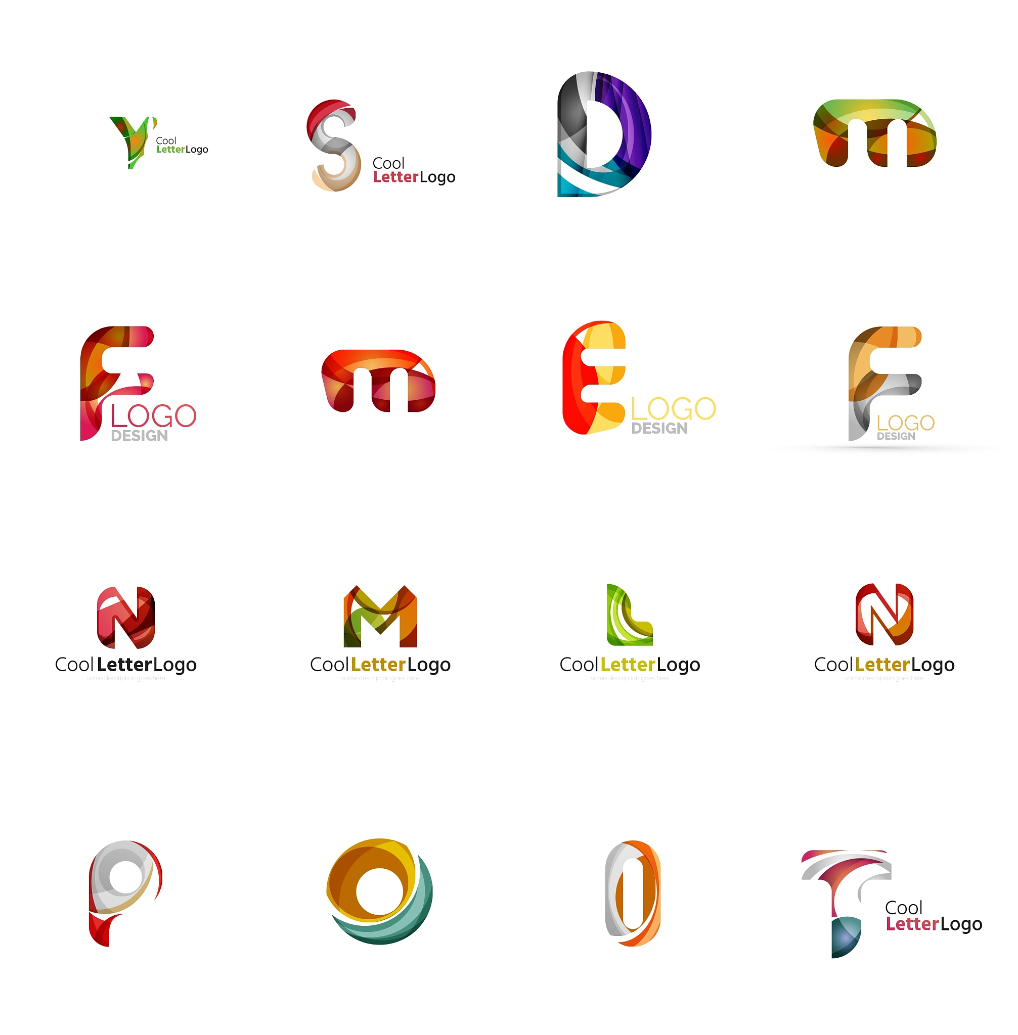 set of universal company logo ideas business icon
