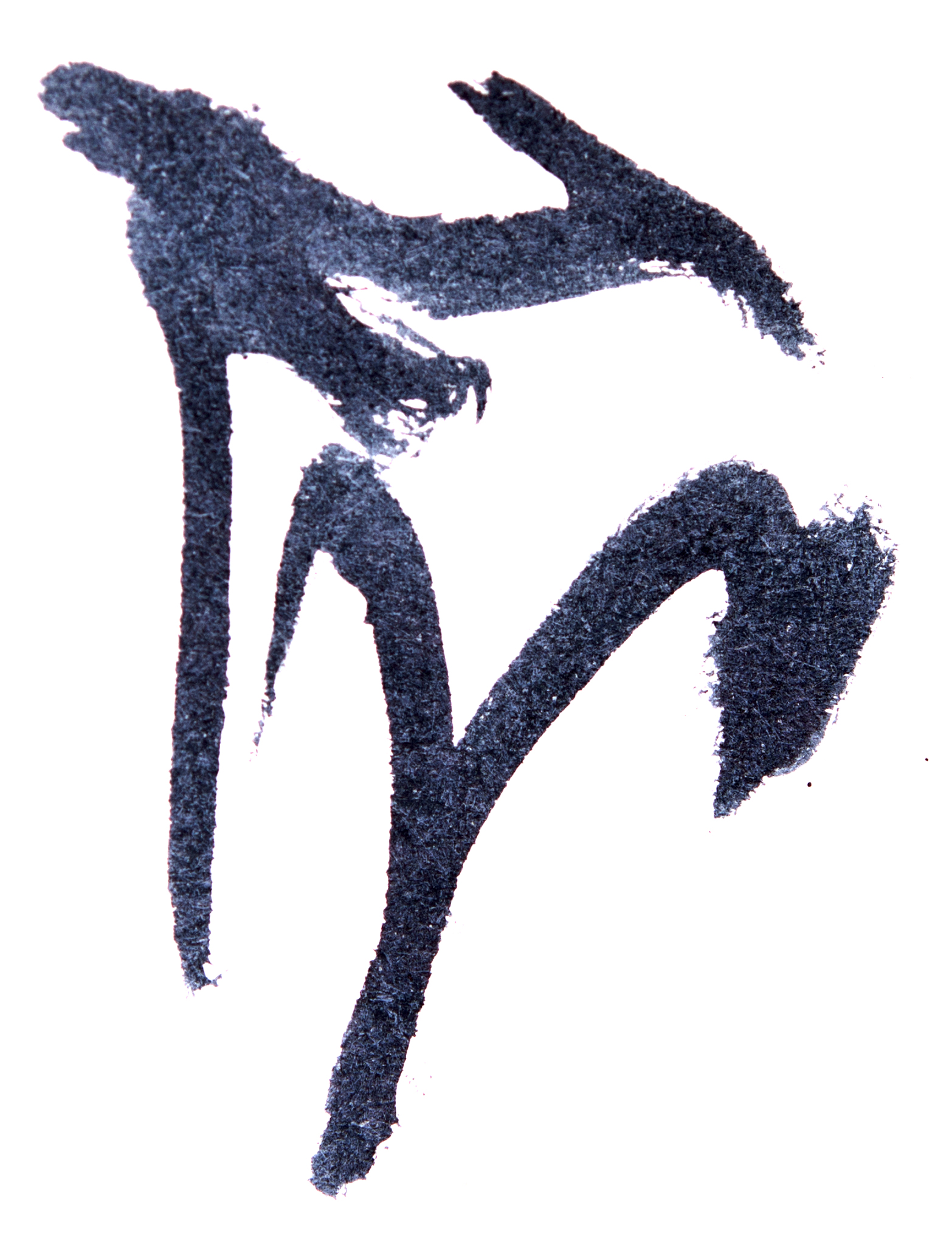 black ink on white