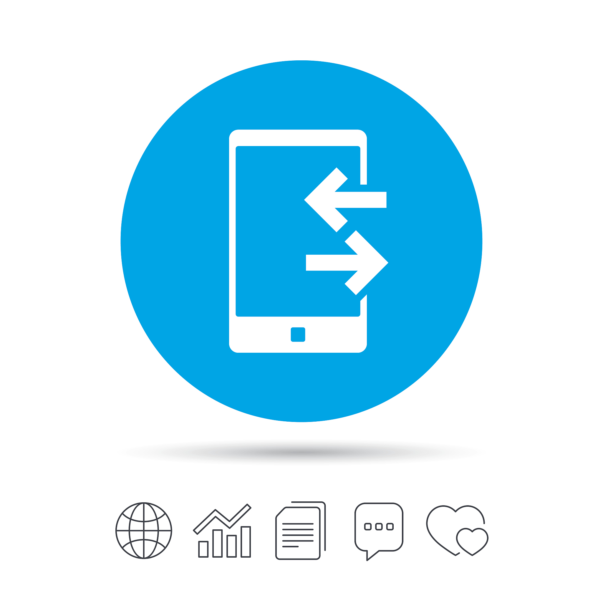 incoming and outcoming calls sign icon.