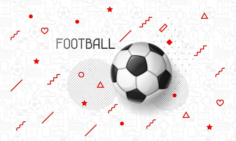 soccer or football banner with ball. sports illustration. soccer