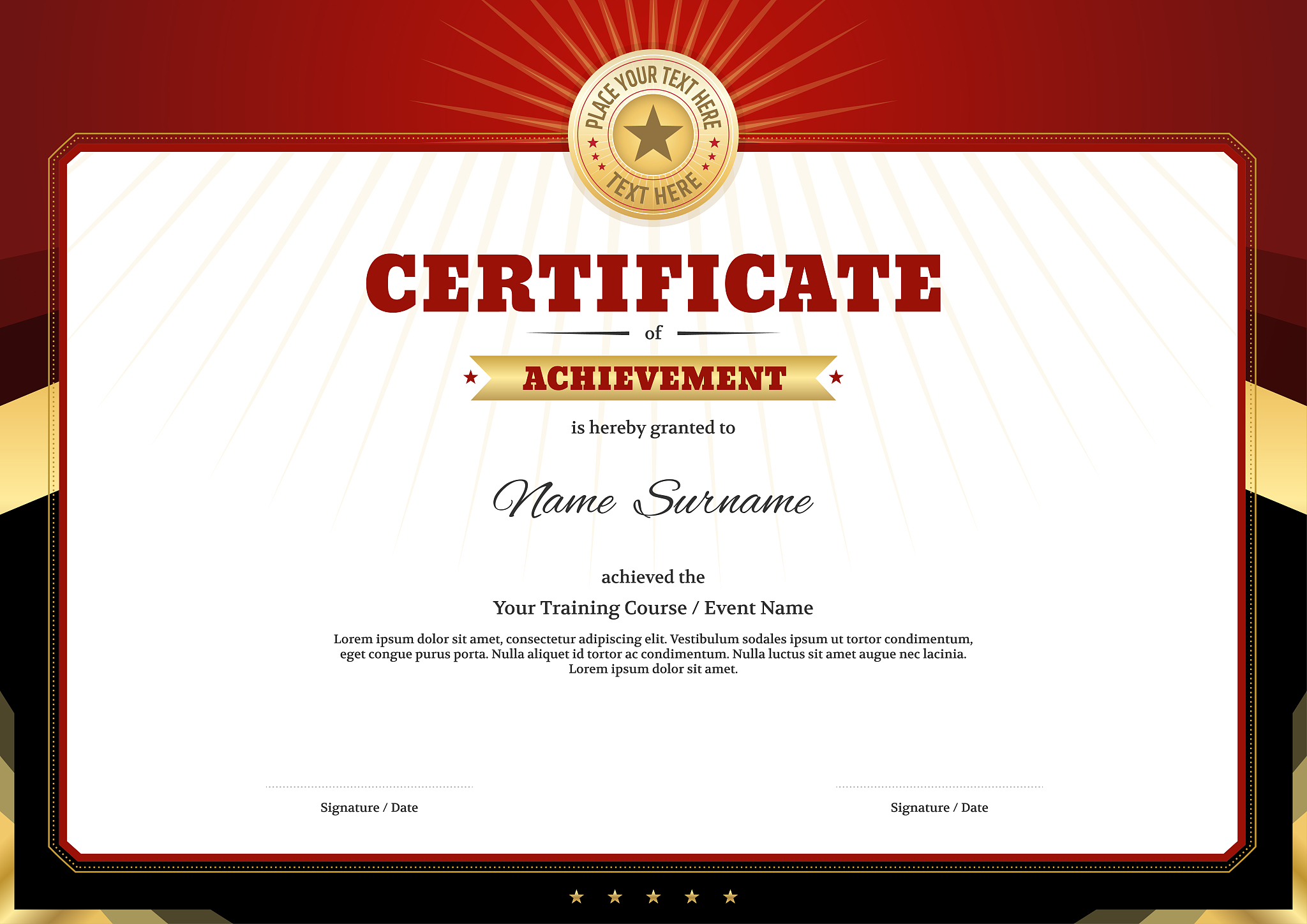 certificate template border frame, diploma design for sport even