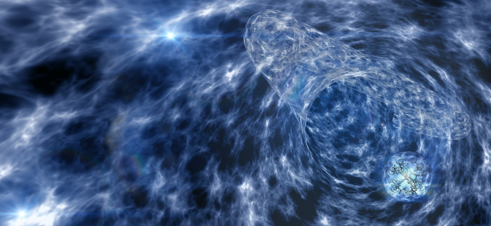 spaceship with gravitation wheels close to a wormhole